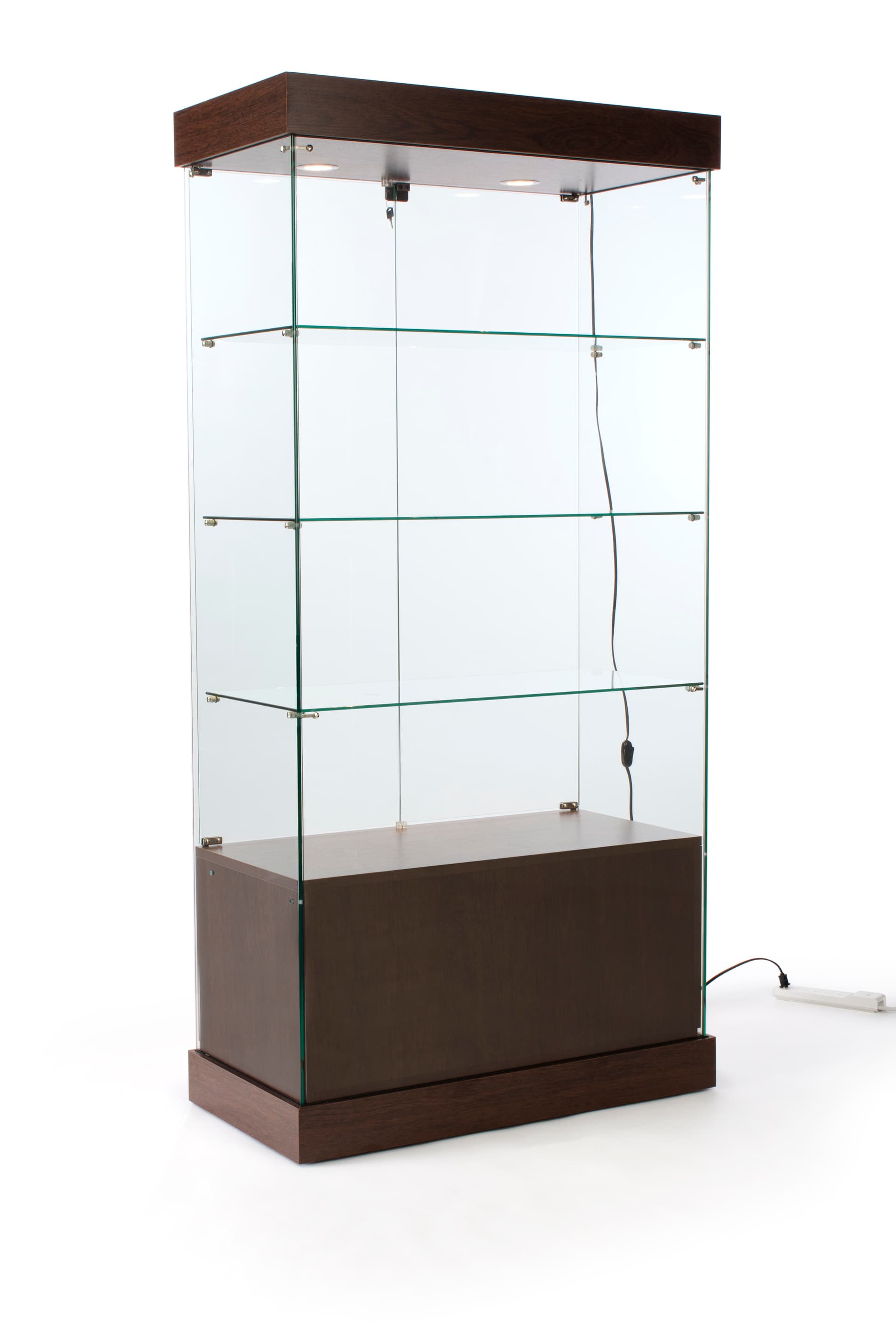 This Display Case With Base Cabinet Features a Frameless Design for an ...
