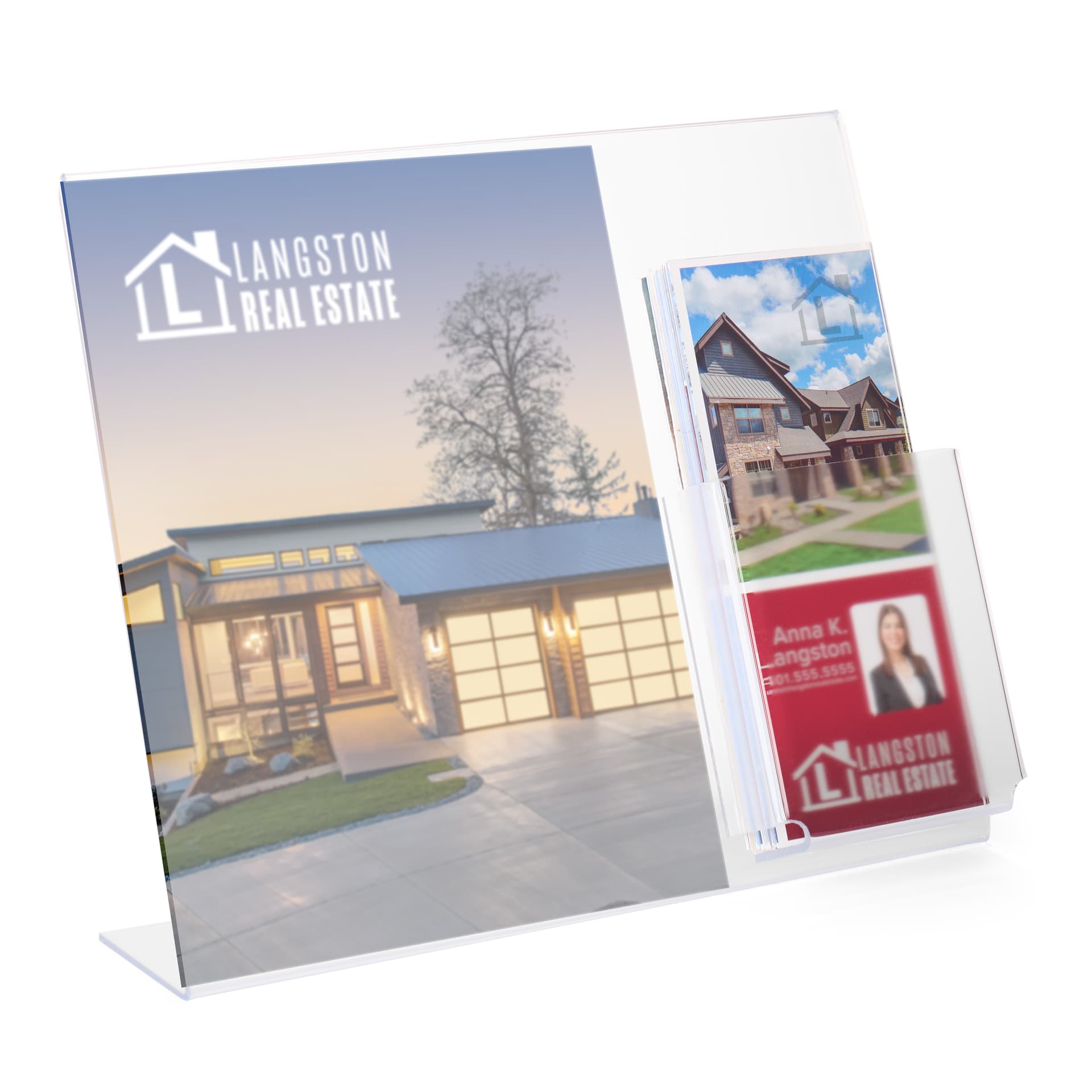 13" x 11" Sign Frame with Brochure Holder with a durable acrylic finish that resists scratches