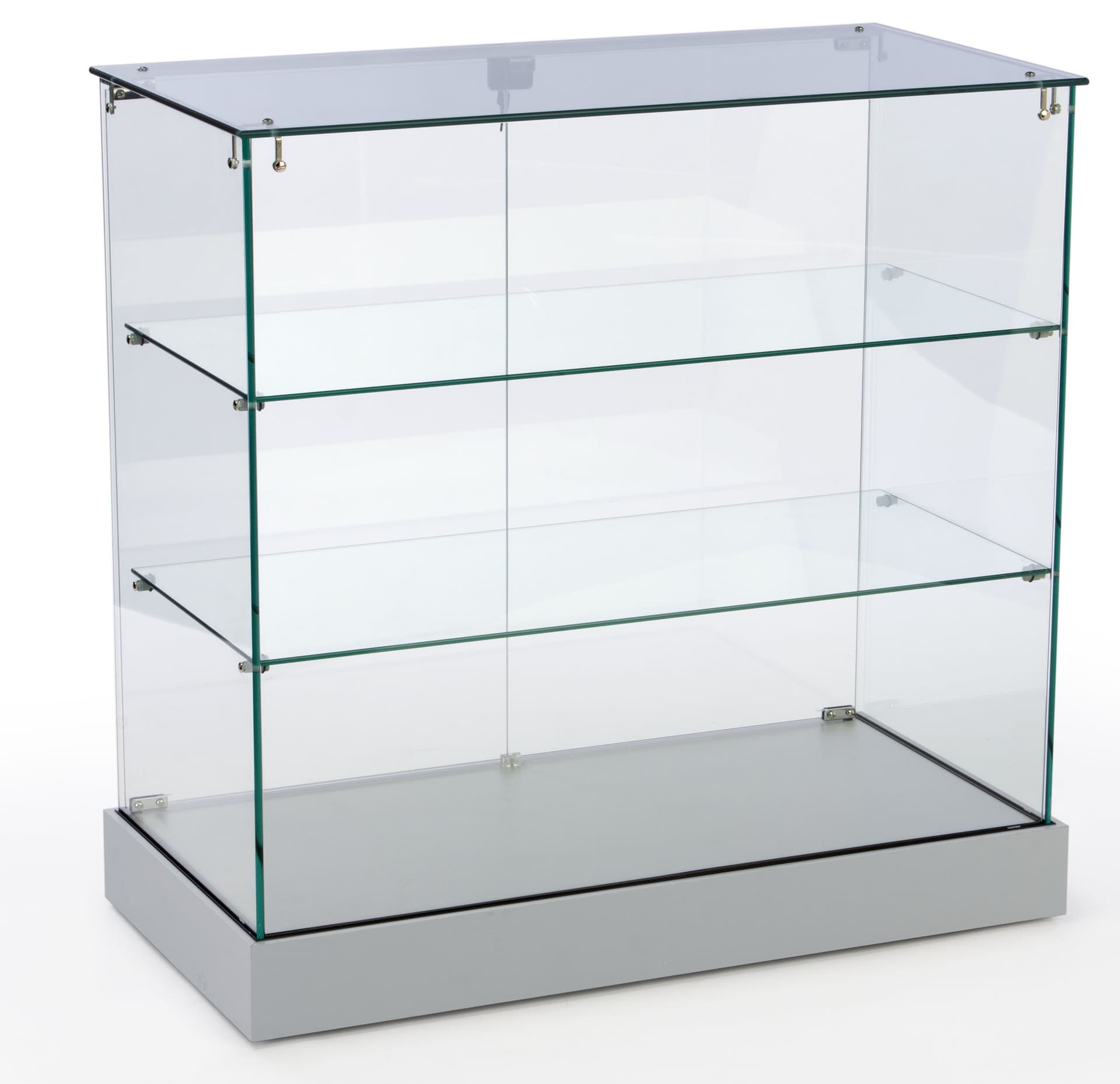 Showcase Counter | Locking Silver Cabinet Ships Unassembled | Displays2Go