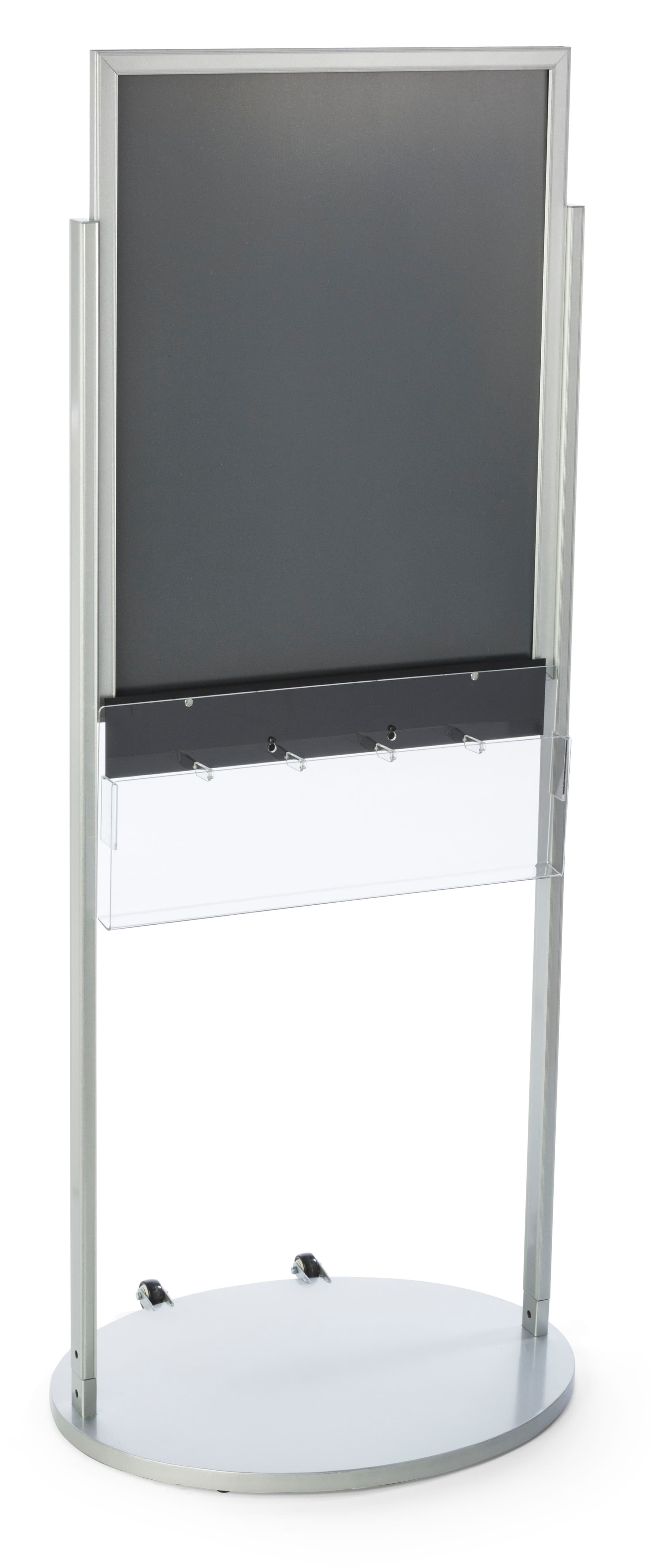 Silver 22 x 28 Mobile Poster Display with 10 Information Pockets
