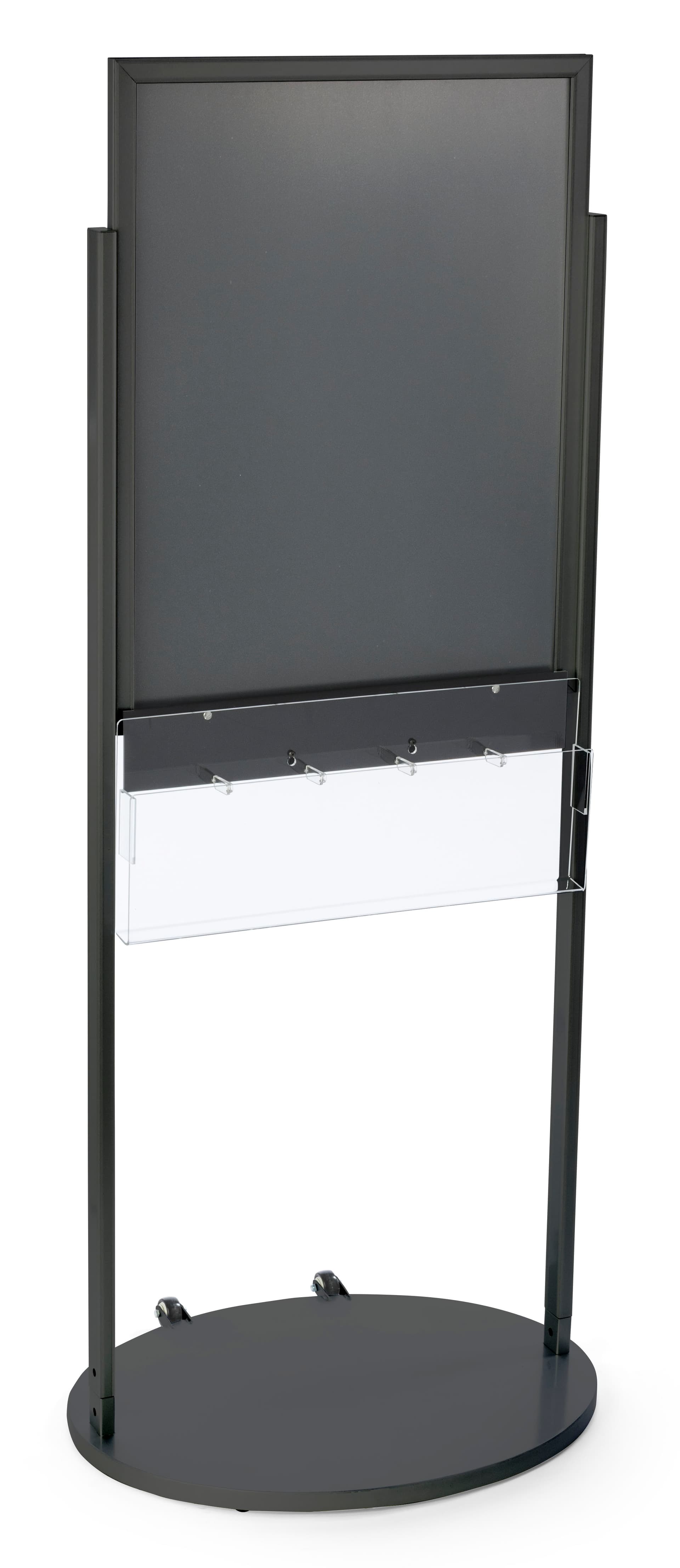 Black 22 x 28 Movable Poster Stand with 5 Literature Slots for Airport Vestibules