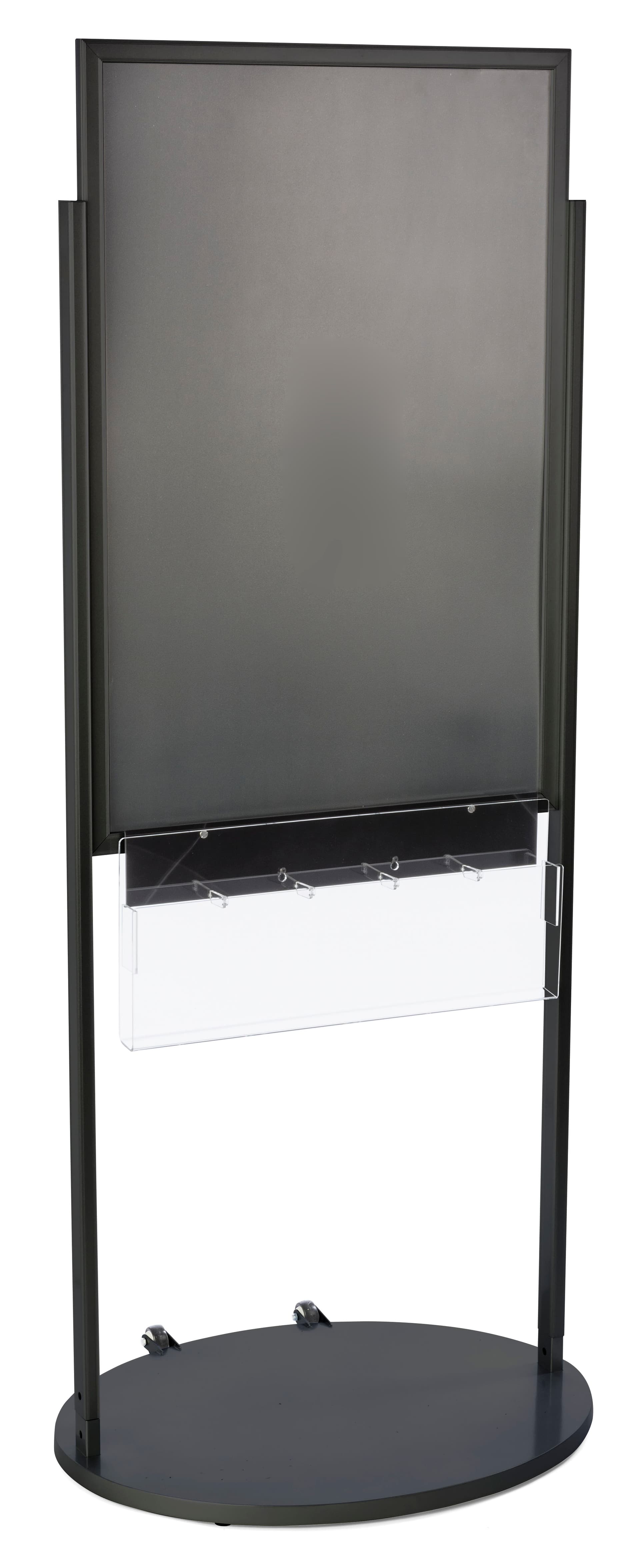 Black 24 x 36 Mobile Poster Display with 10 Literature Slots, Powder Coated
