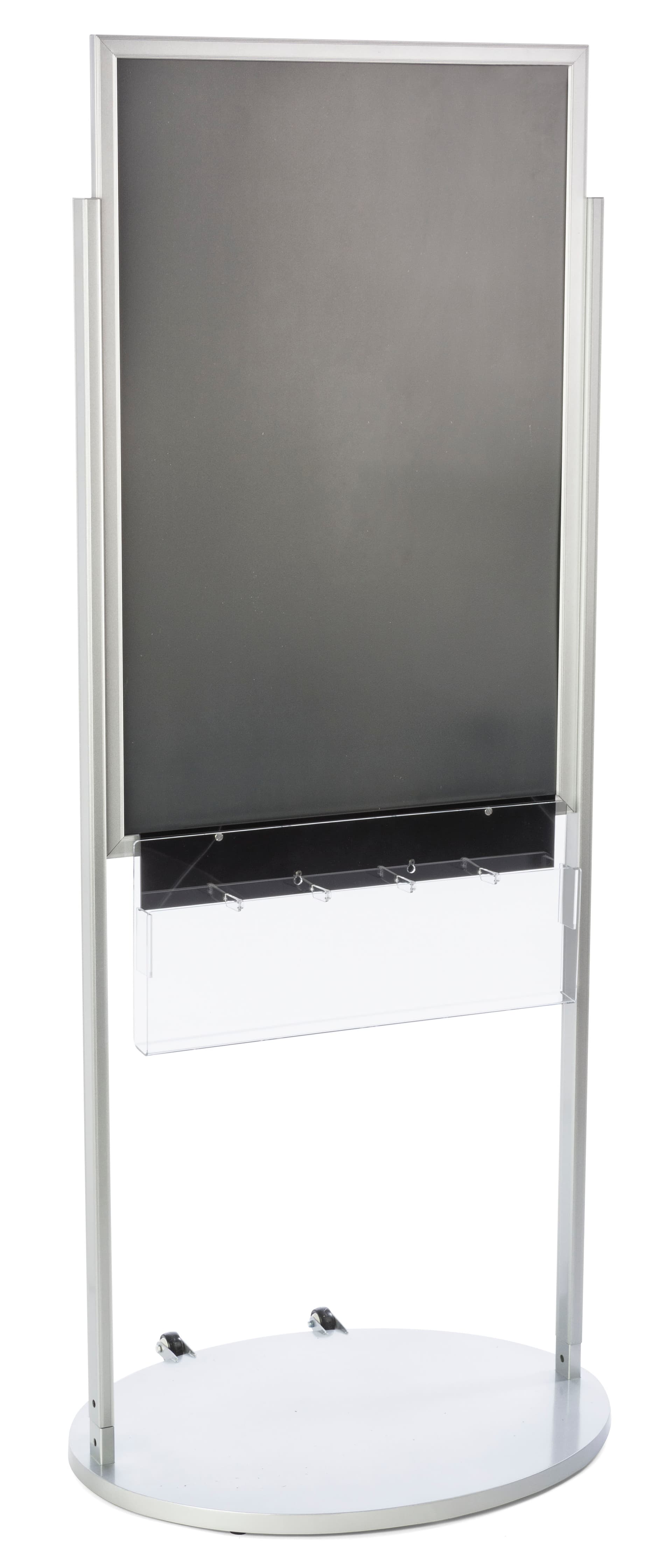 Mobile Silver 24 X 36 Poster Display with 10 Compartments
