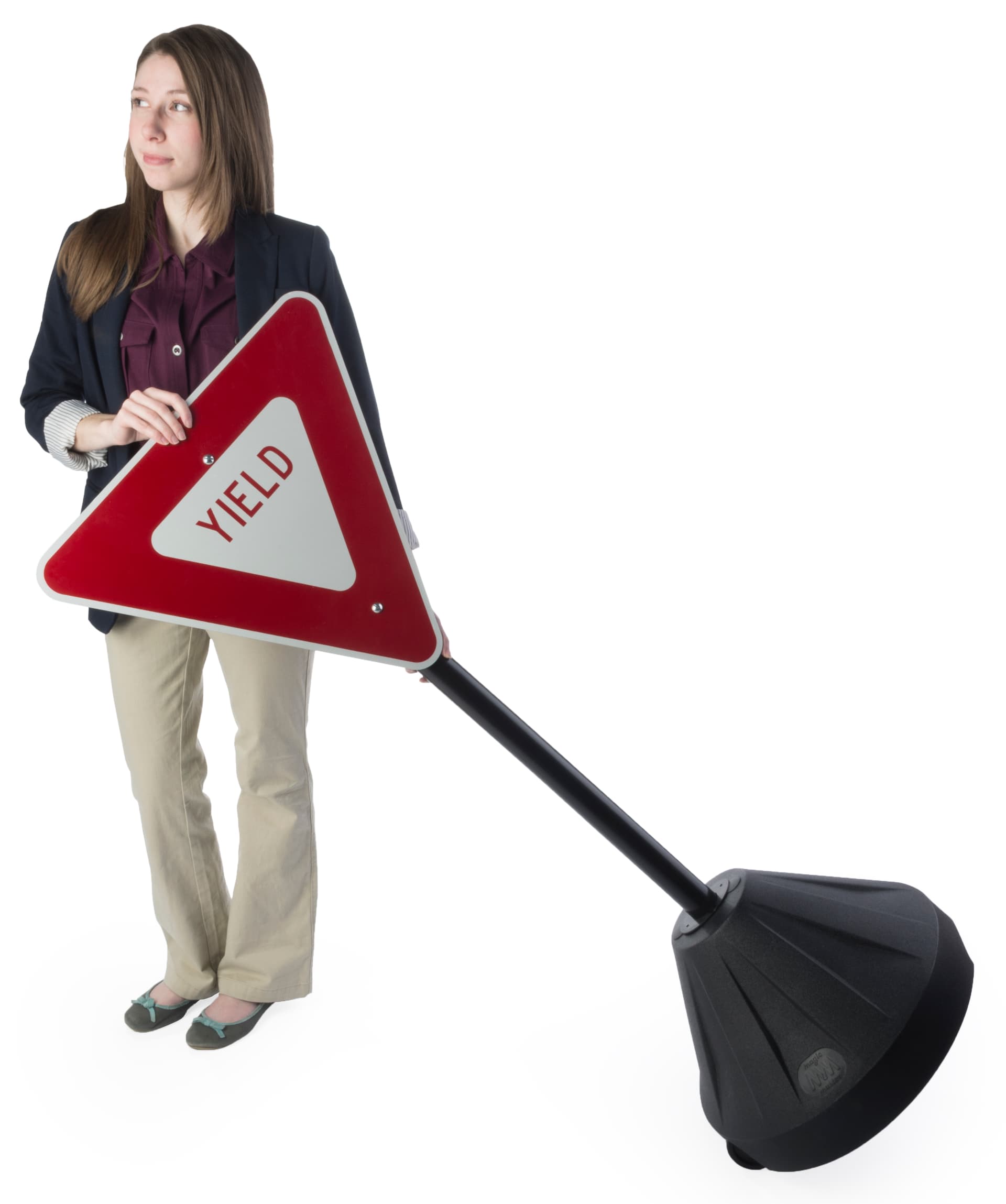 Yield Sign Stand, Retroreflective