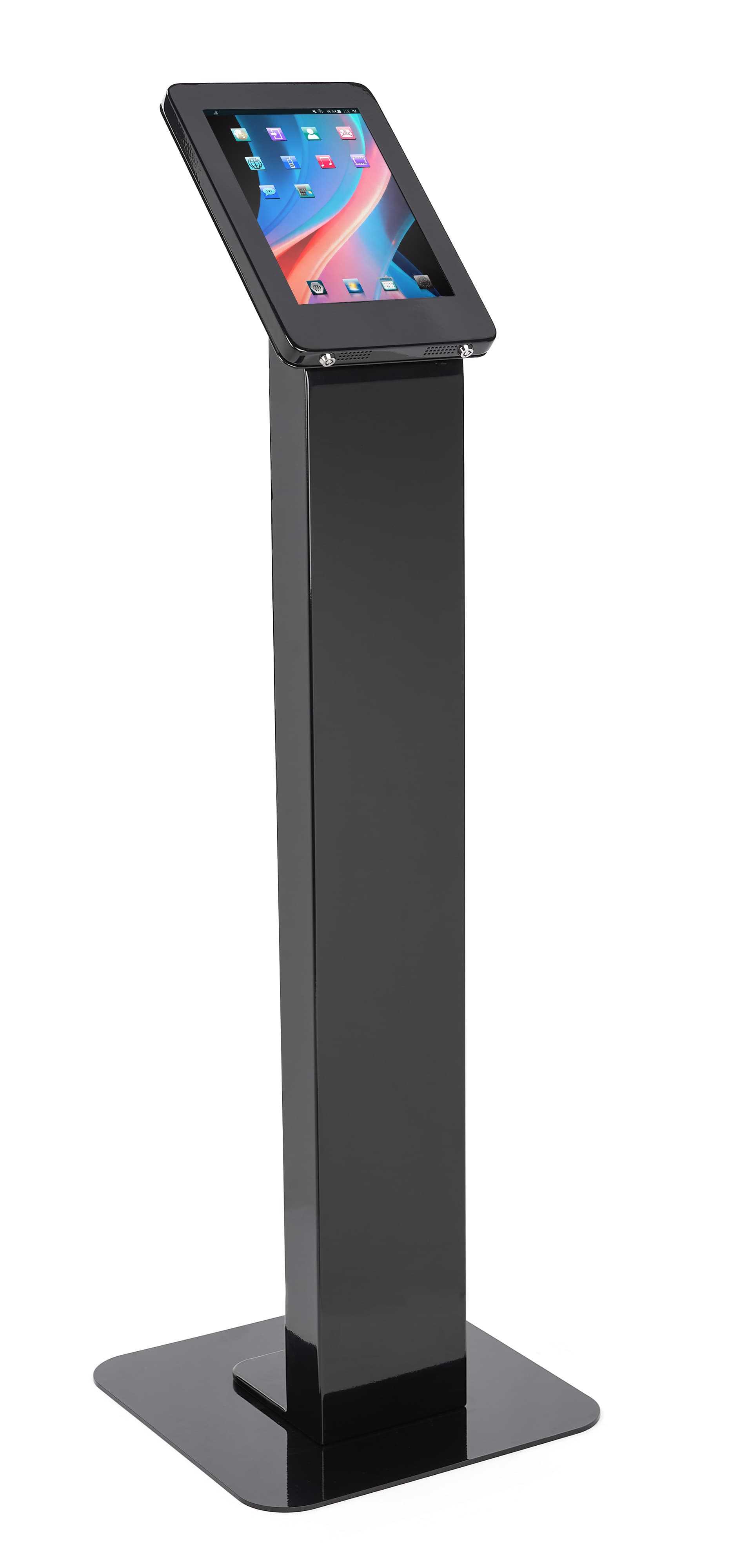 This secure tablet floor stand with overall height of 53.15 inches