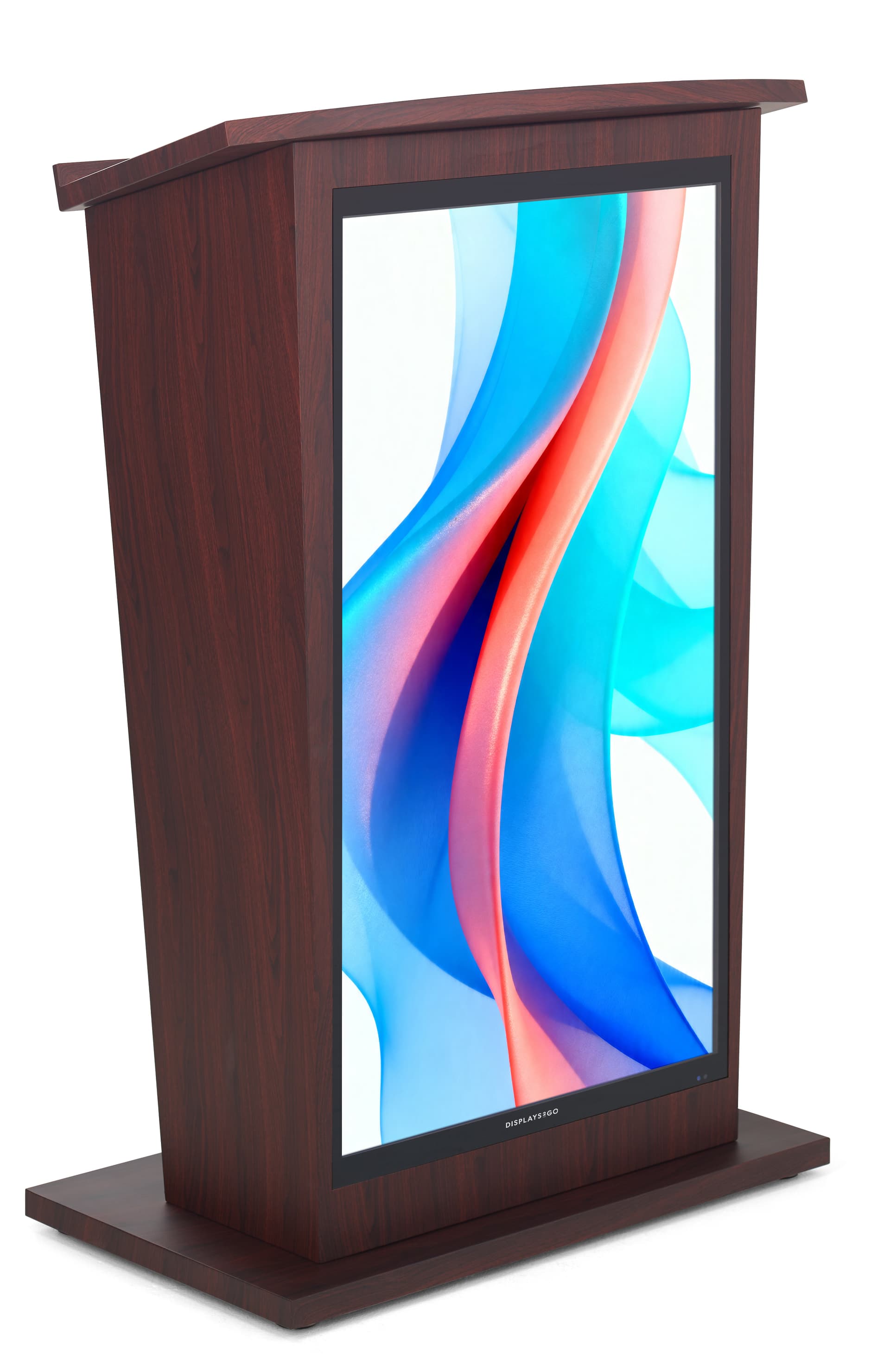 Digital podium with beautiful wood grain texture