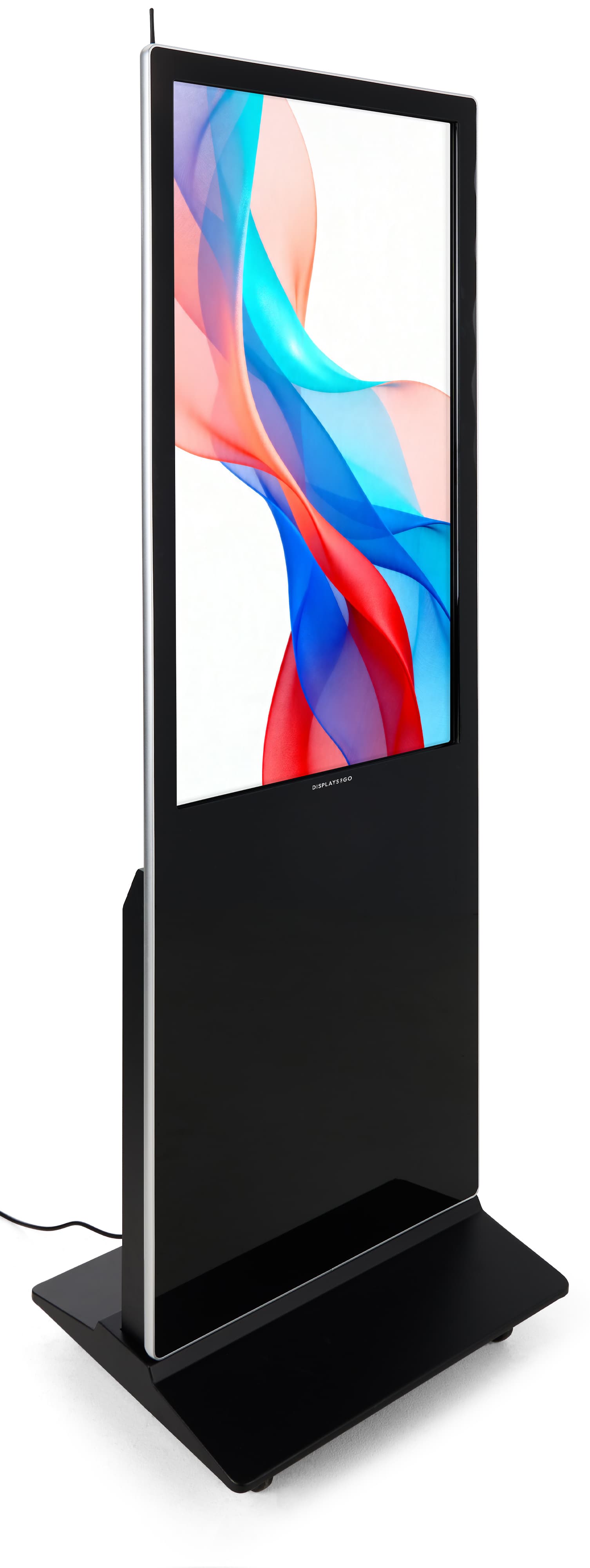 Digital display advertising floor stand with portrait orientation