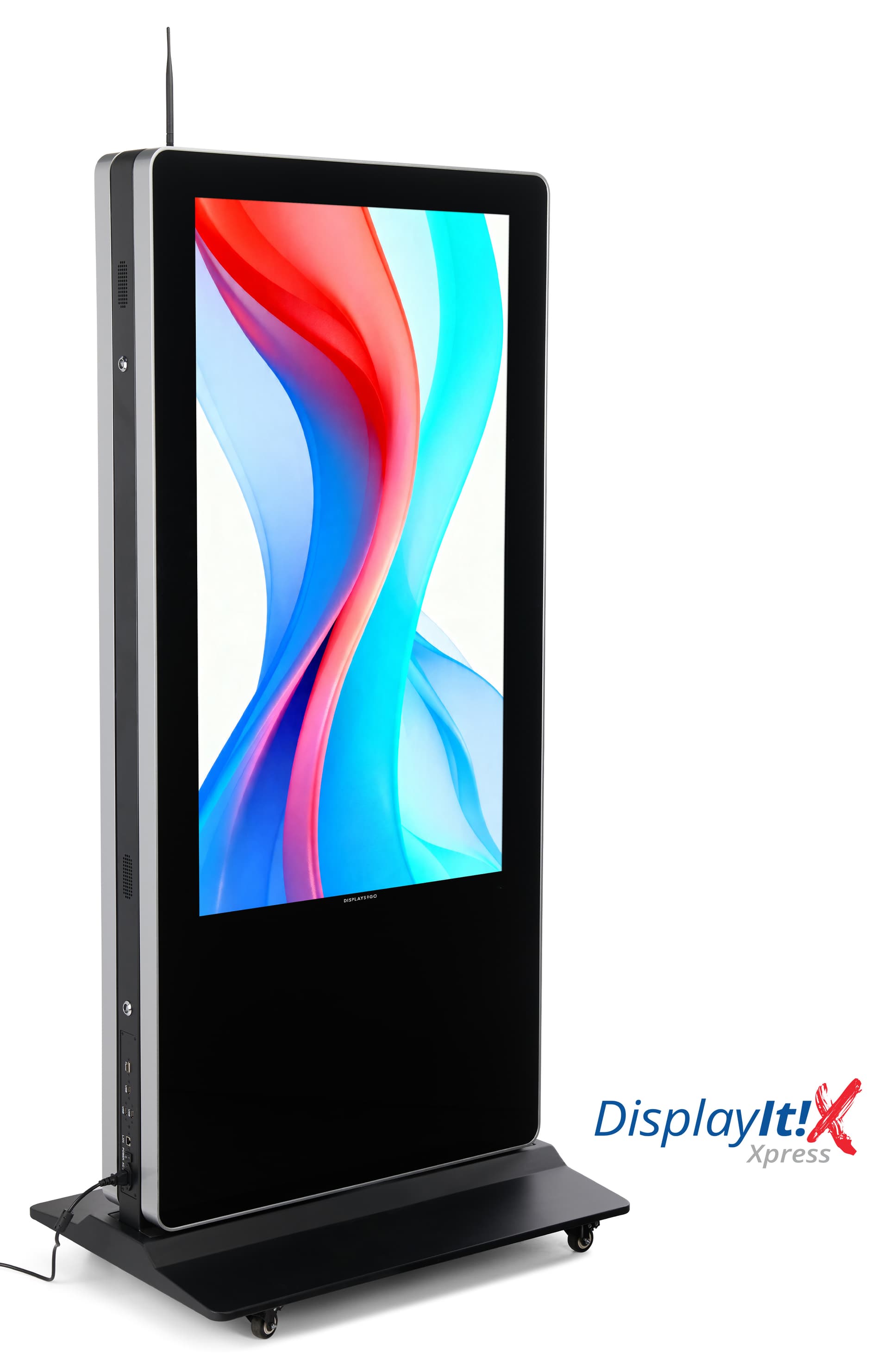 Double-sided digital non-touch display with built in displayitxpress content management system