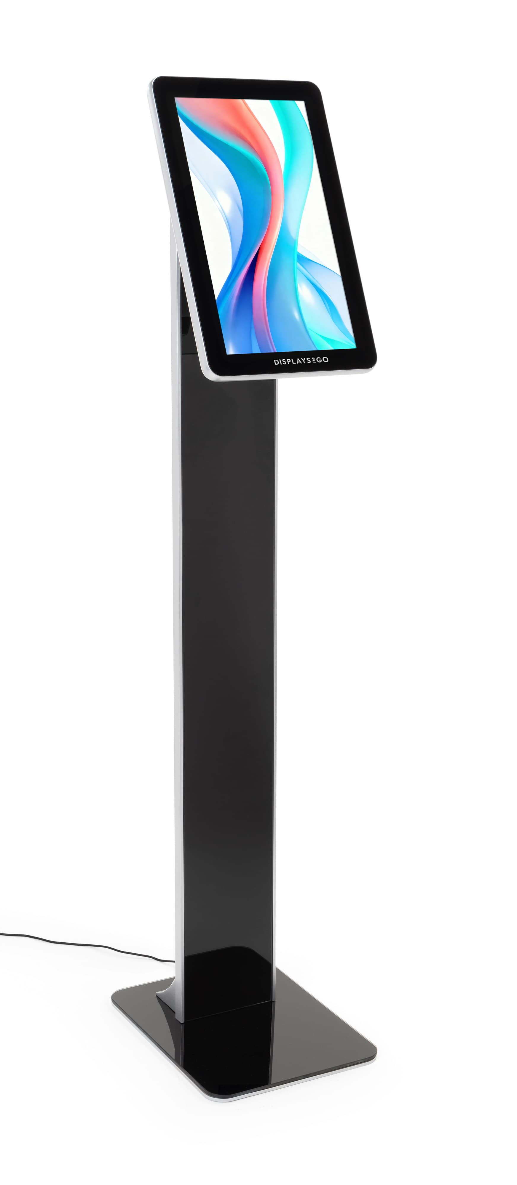 Touchscreen pedestal stand with stable base