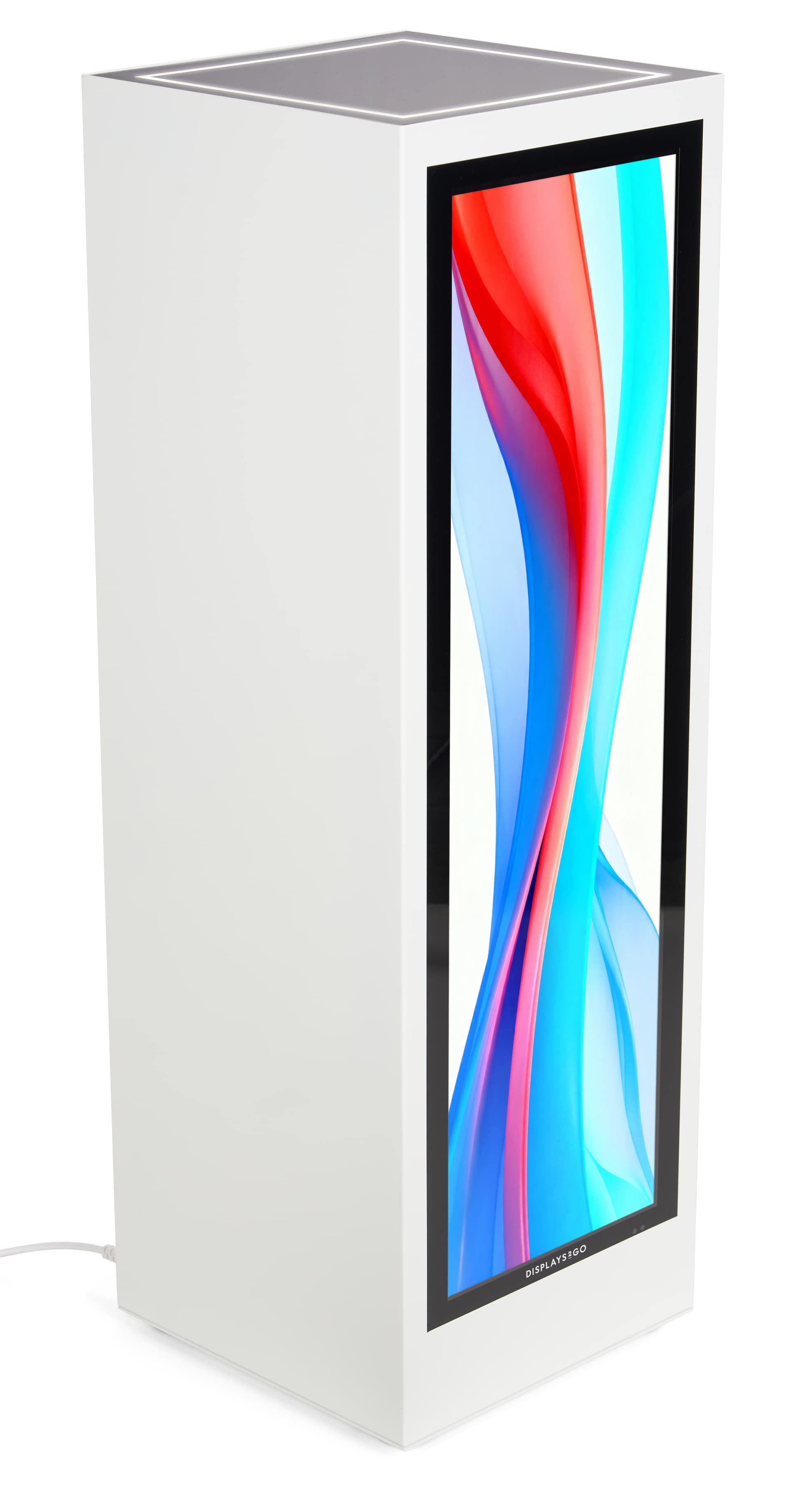 Pedestal display with digital sign with Android 11 OS