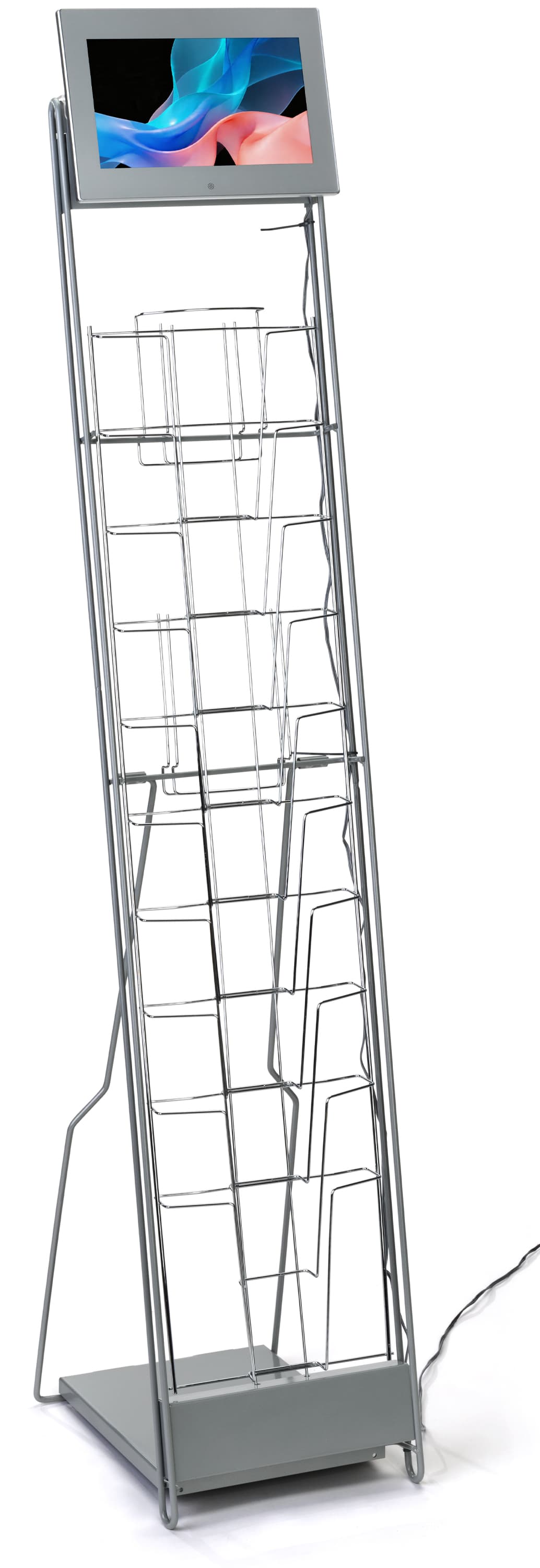 10-tier digital signage video literature rack 