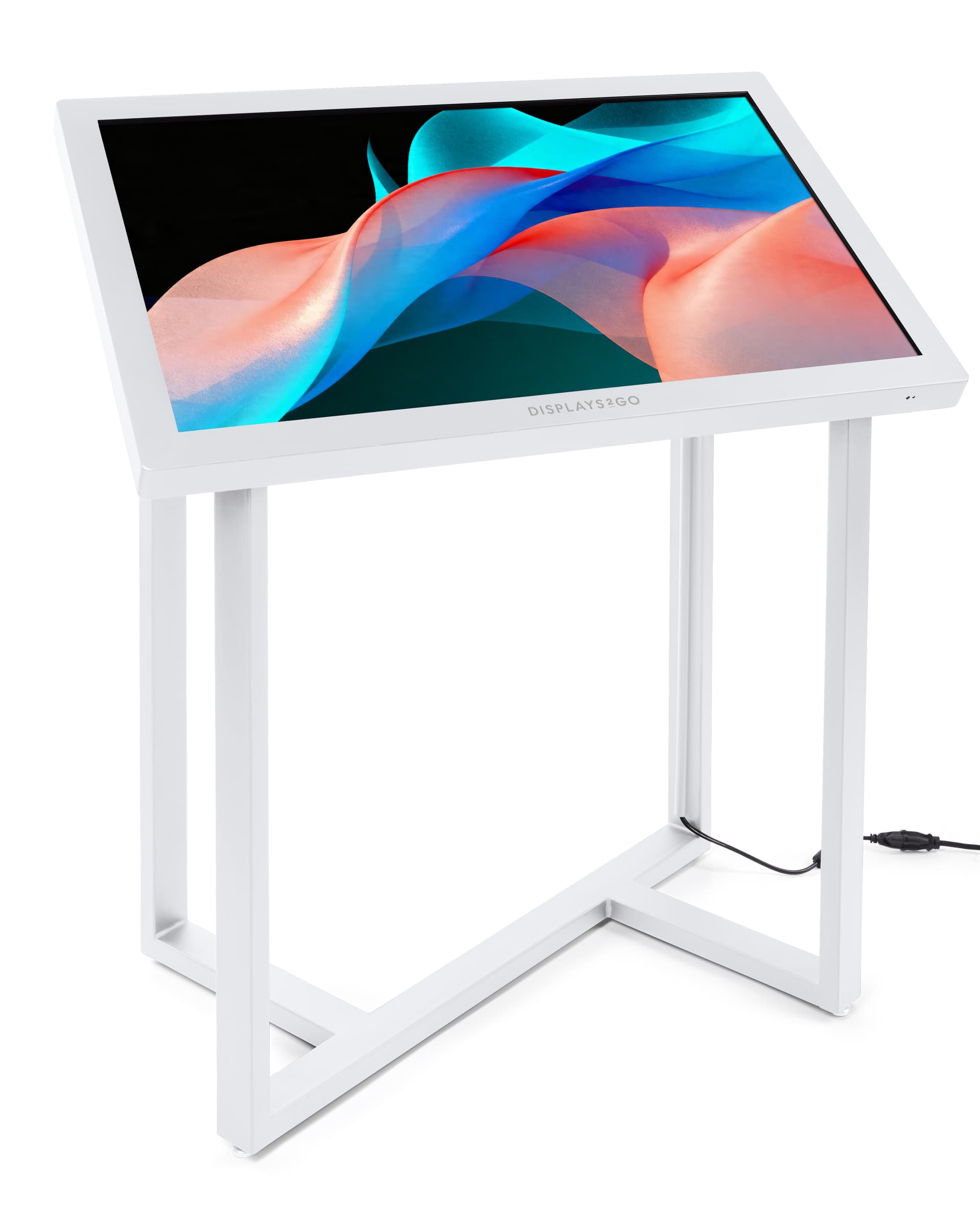 Interactive touch screen kiosk with white powder coated finish 