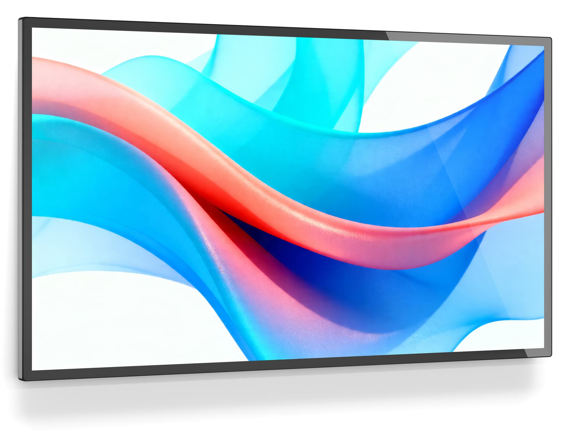 Wall mount touch screen monitor with overall dimensions of 49.2" in height and 28.3" in width
