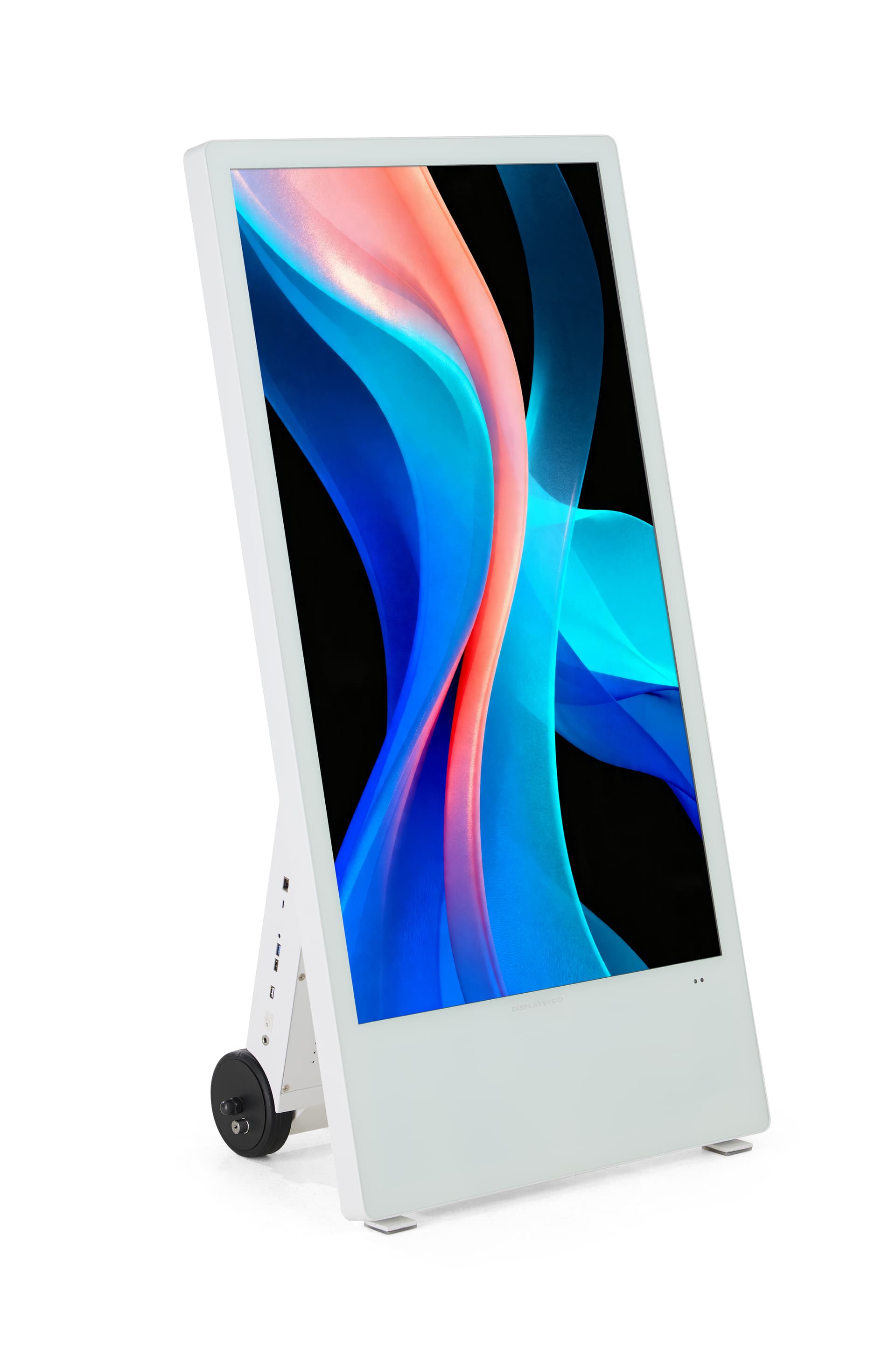 Mobile digital signage with tempered glass