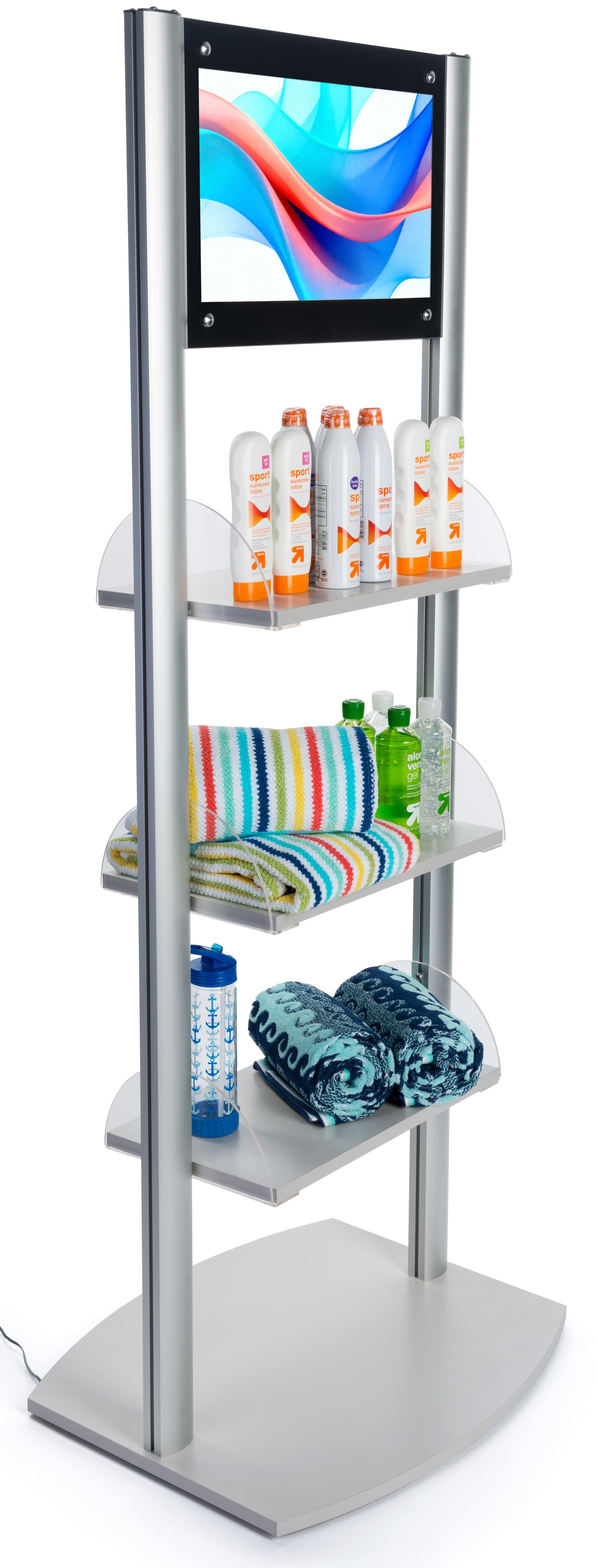 Merchandising Shelves with Digital Sign with Full HD Resolution