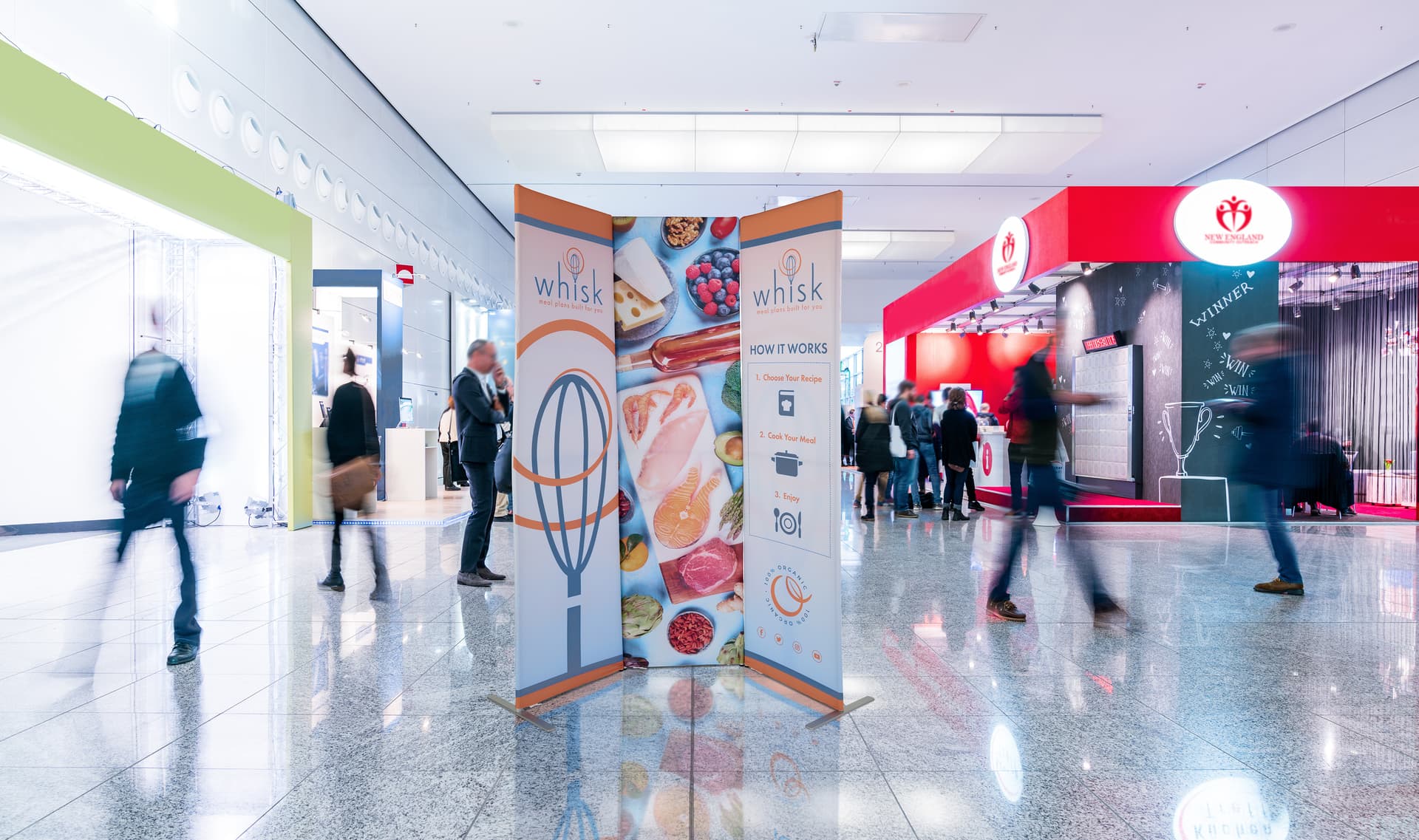 Fabric banner display stand with soft knit polyester fabric