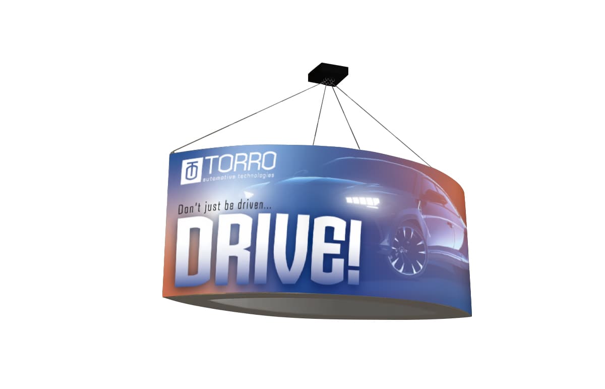 LED hanging 3d backlit ellipse banner 