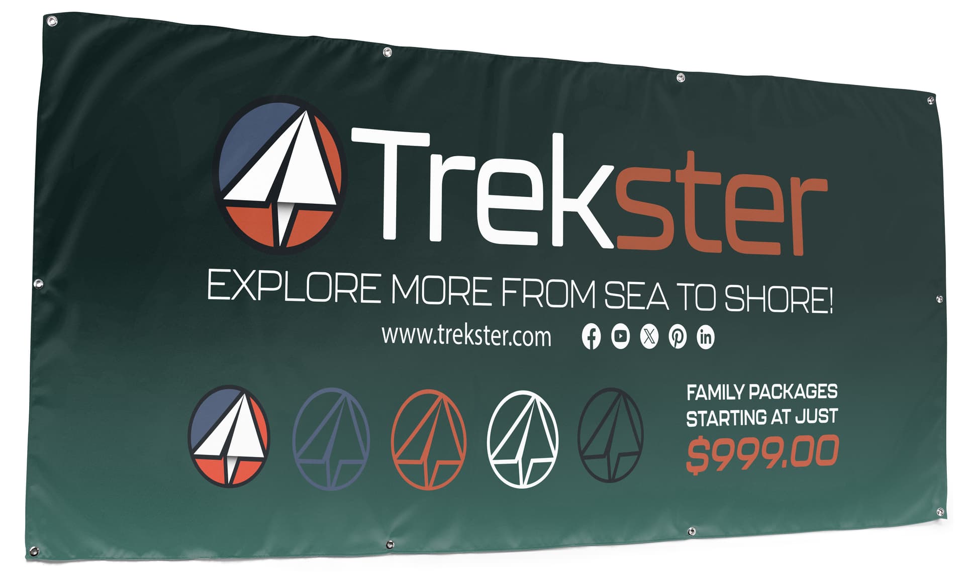 Full color custom banners with brass grommets