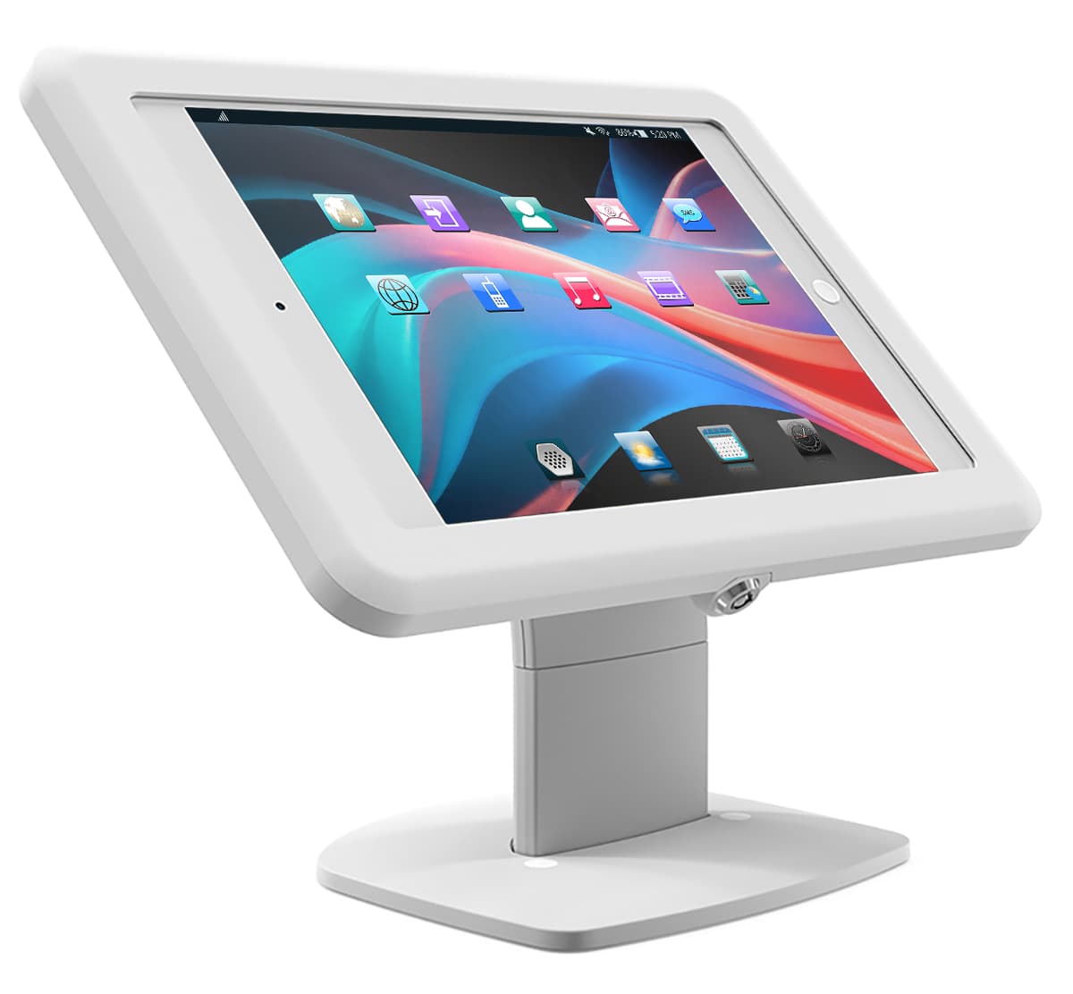 Desktop iPad holder with white colorway