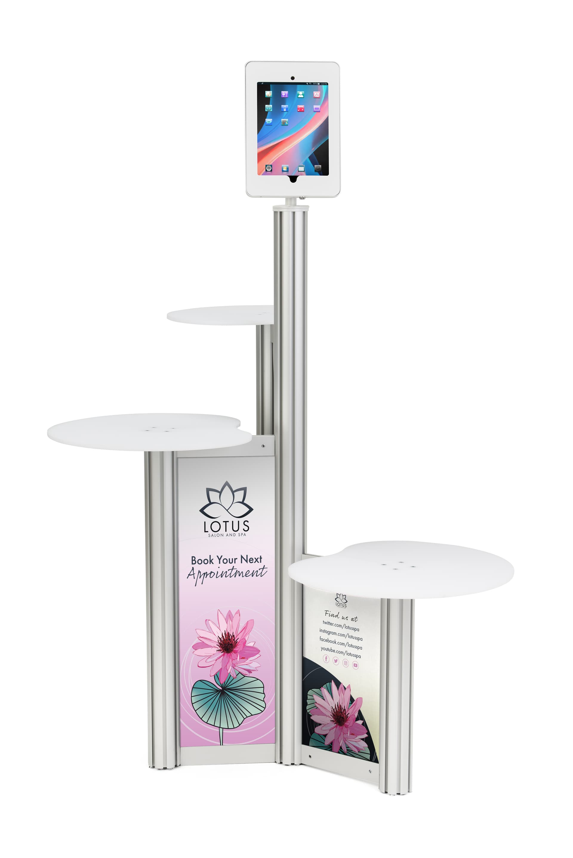 Custom replacement graphics for IPDTBL3G iPad retail display with three panels