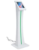 Edge-lit iPad kiosk with rubberized base 