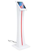 Edge-lit iPad kiosk with powder-coated steel