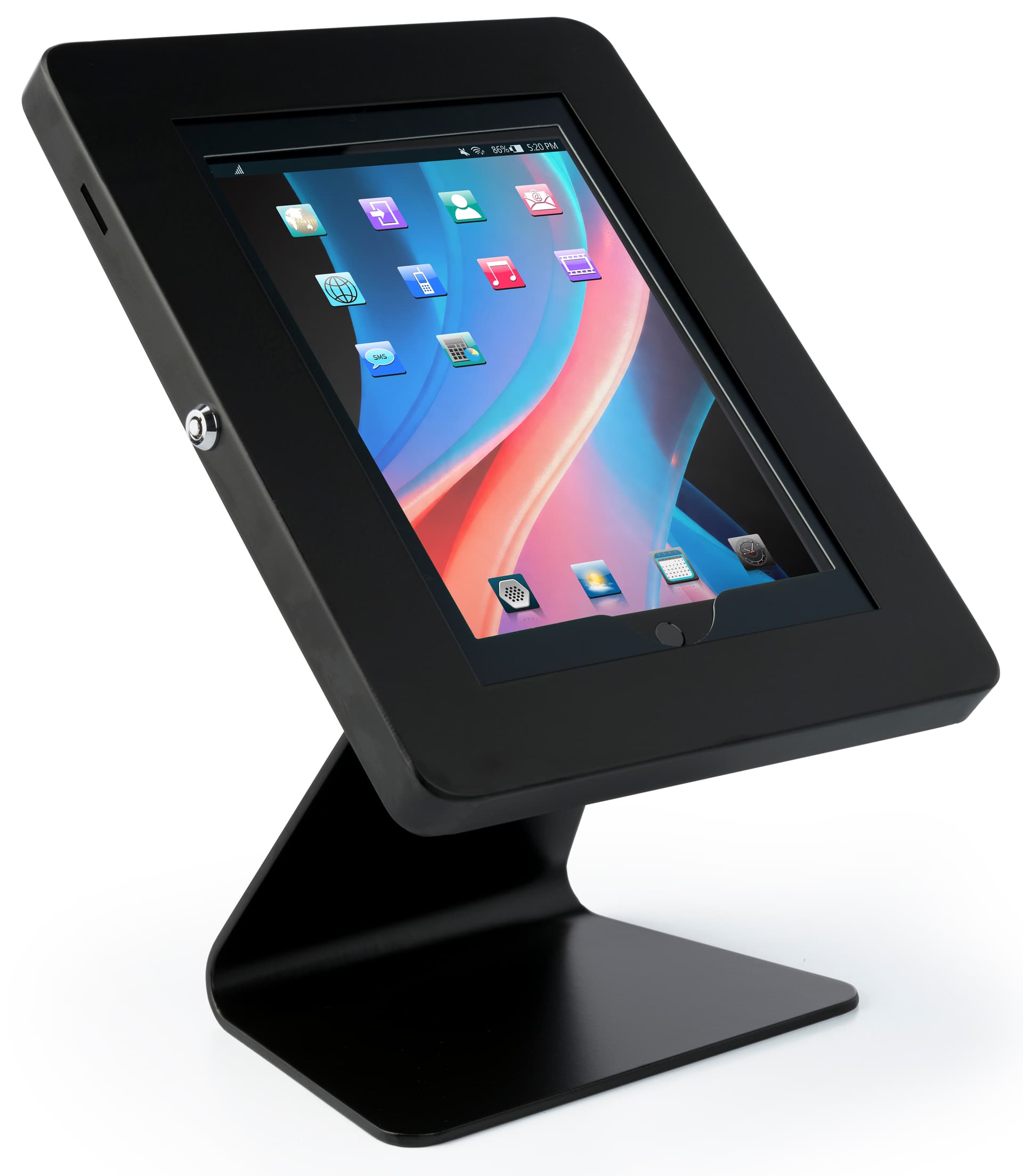 Black Anti-Theft Tablet and iPad Kiosk