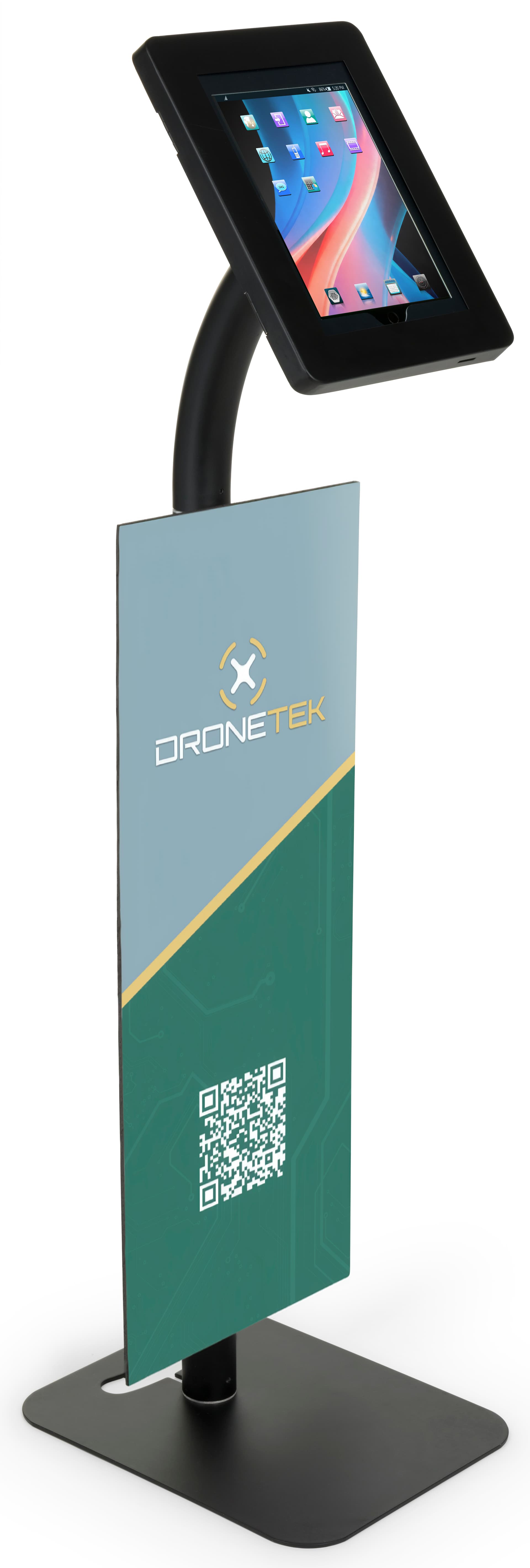 Custom Branded iPad Security Kiosk with 12 x 30 Banner