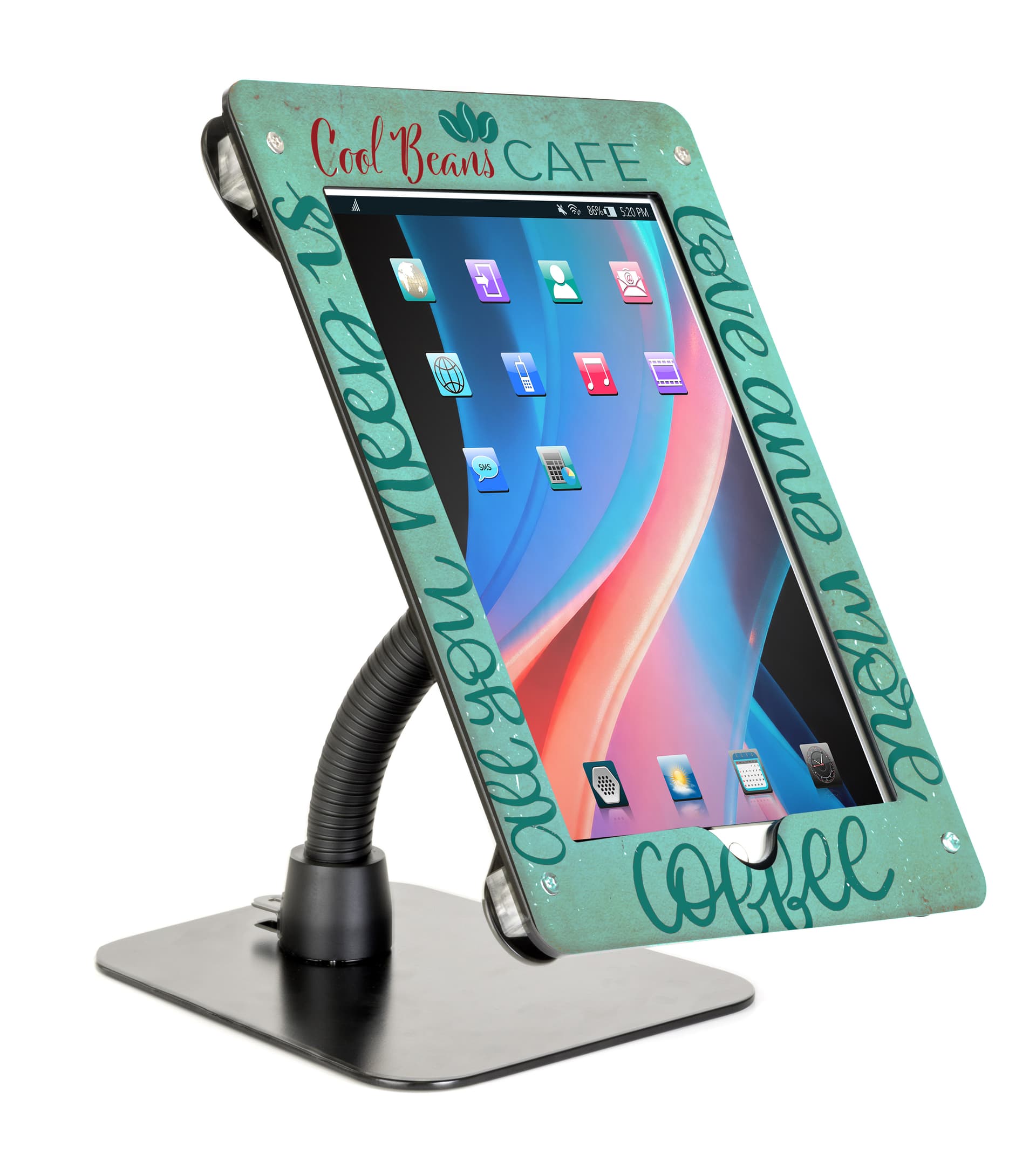 Personalized flex arm tablet mount custom holder for 12.9 iPad