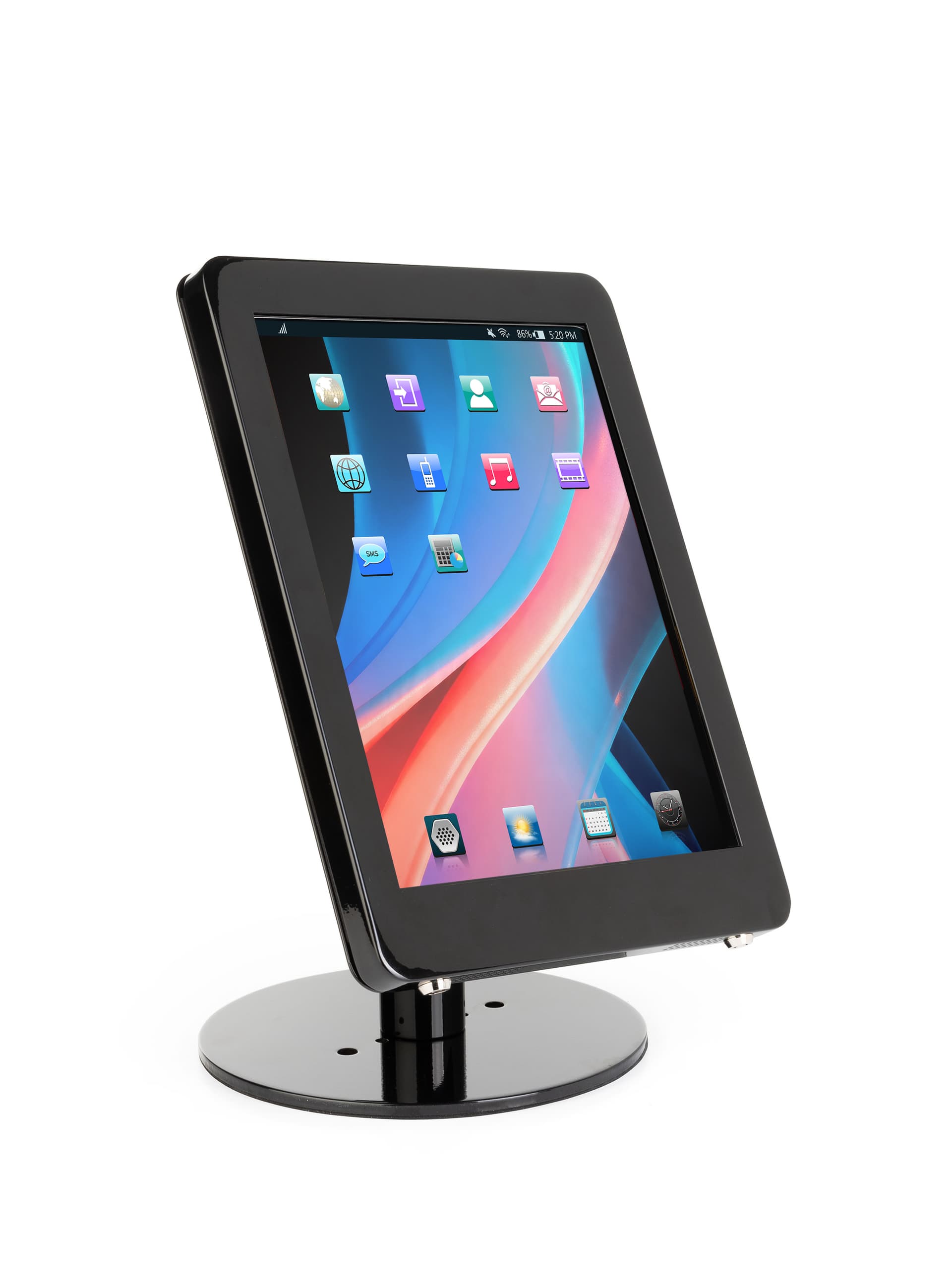 Black iPad Pro POS stand with sturdy base