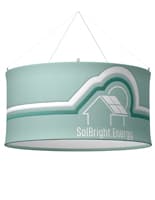 Circle hanging banners with soft knit polyester fabric 