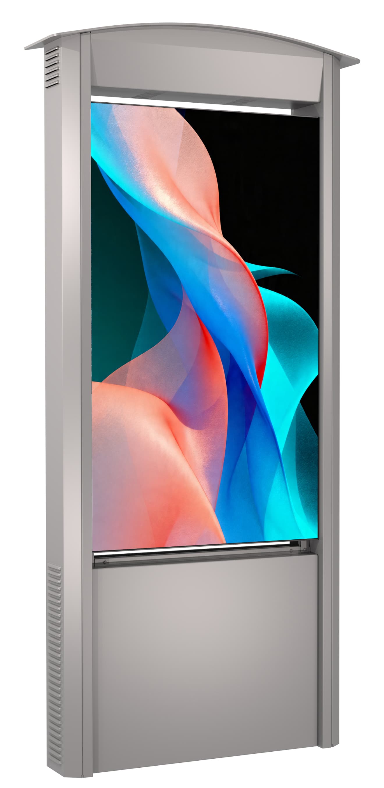 Outdoor digital kiosk with IR touch screen option for interactive content sharing