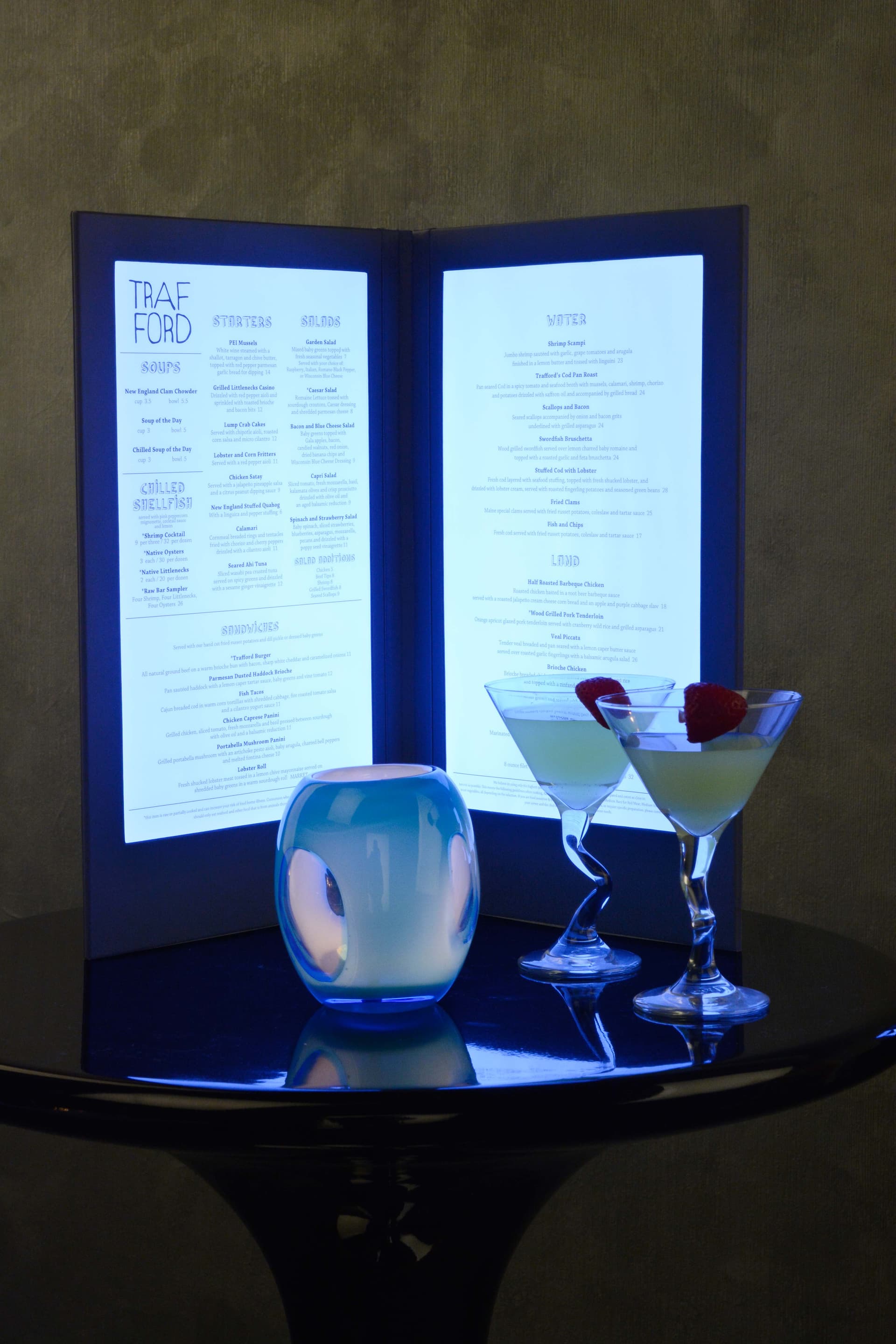 Back Lit Menu