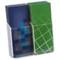 2-Pocket Acrylic Brochure Holder, 4"w, Wall or Tabletop - Clear