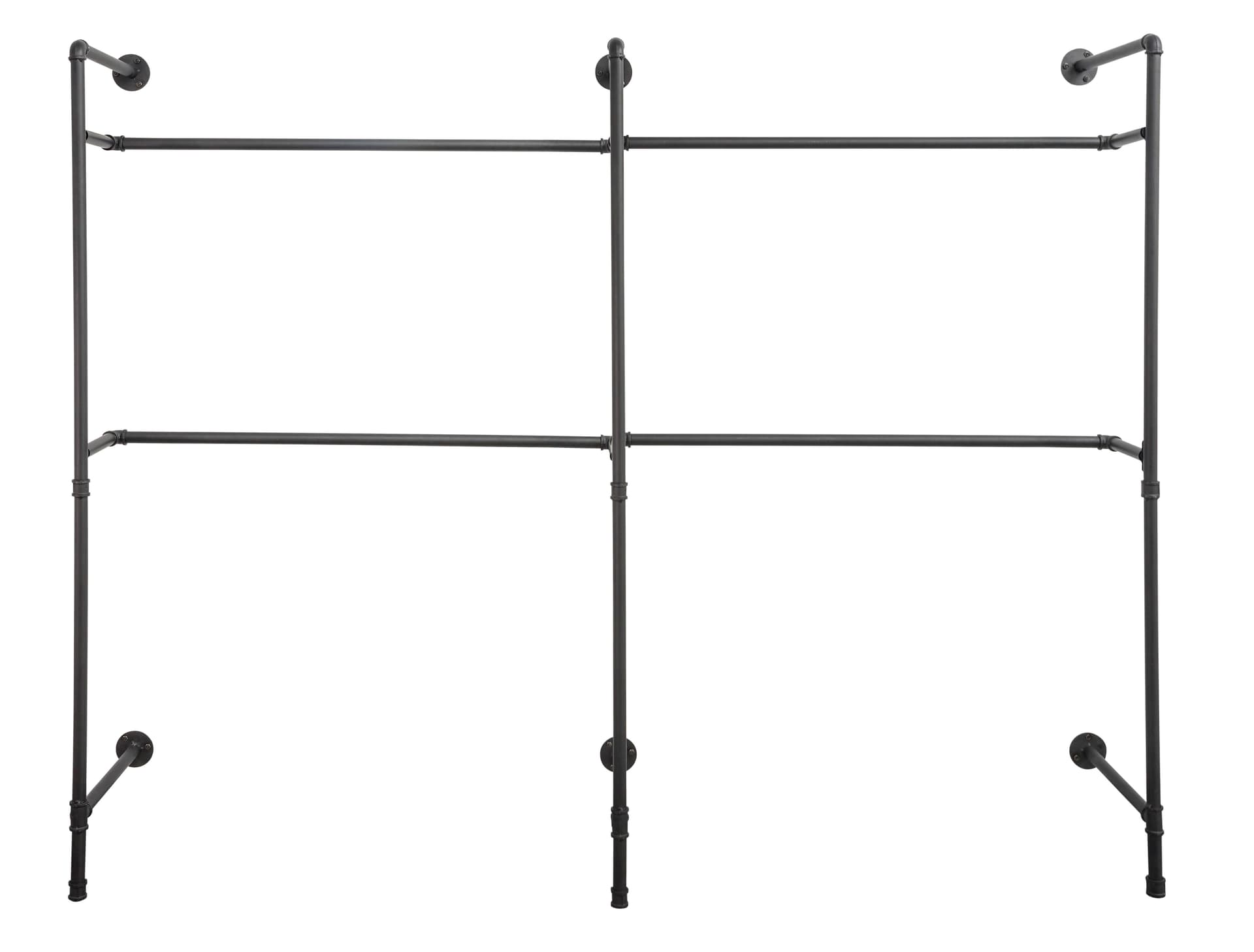 Black Powder Coated Industrial Wall Display Pipe Rack