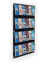 29 inch x 47.5 inch multi-pocket acrylic brochure rack with 24 adjustable pocket dividers