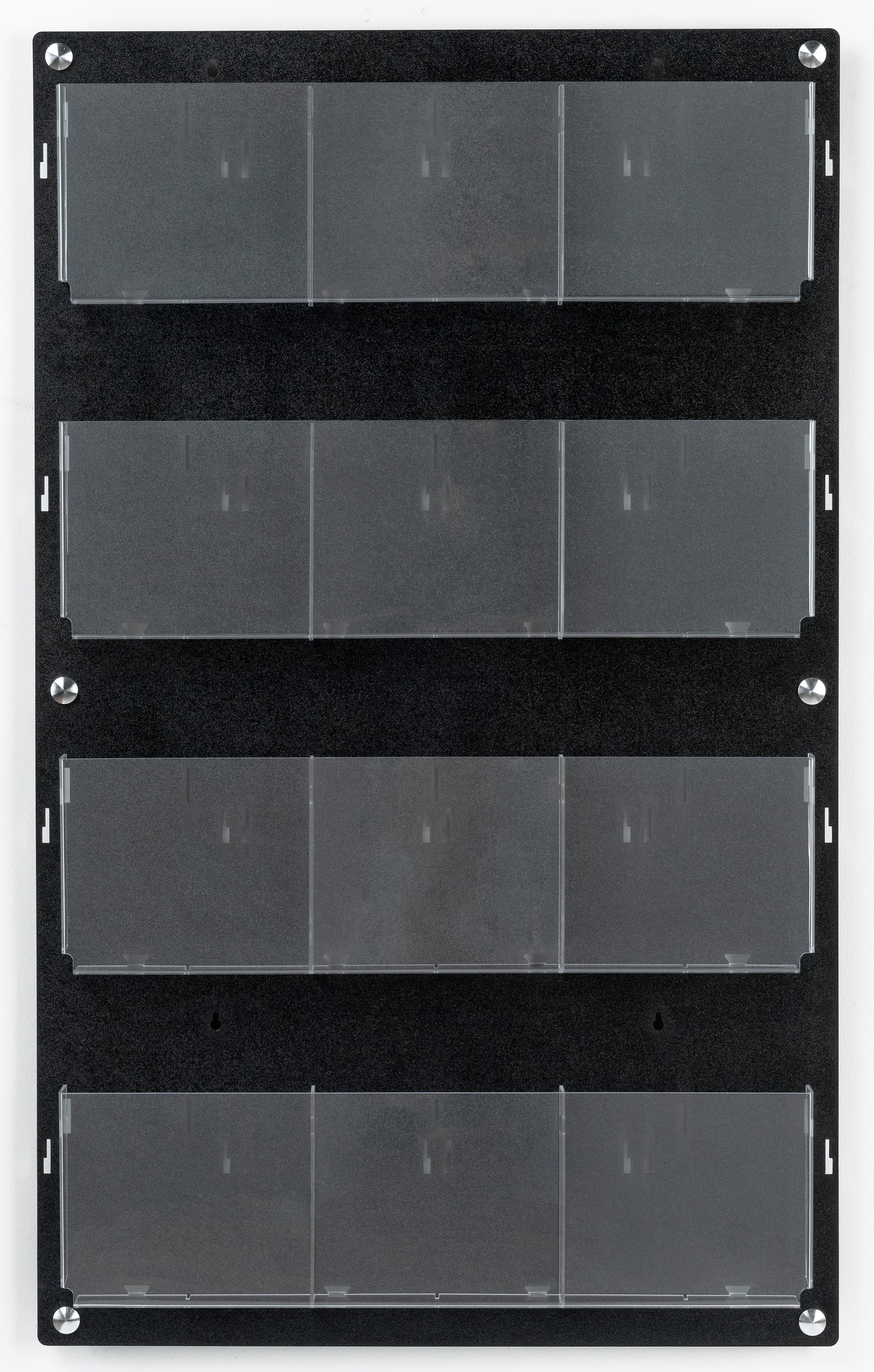 29 inch x 47.5 inch multi-pocket acrylic brochure rack made in the USA to fit magazines