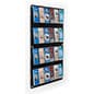 Wall Mounted Acrylic Literature Rack, w/ Adjustable Pockets - Multiple Sizes