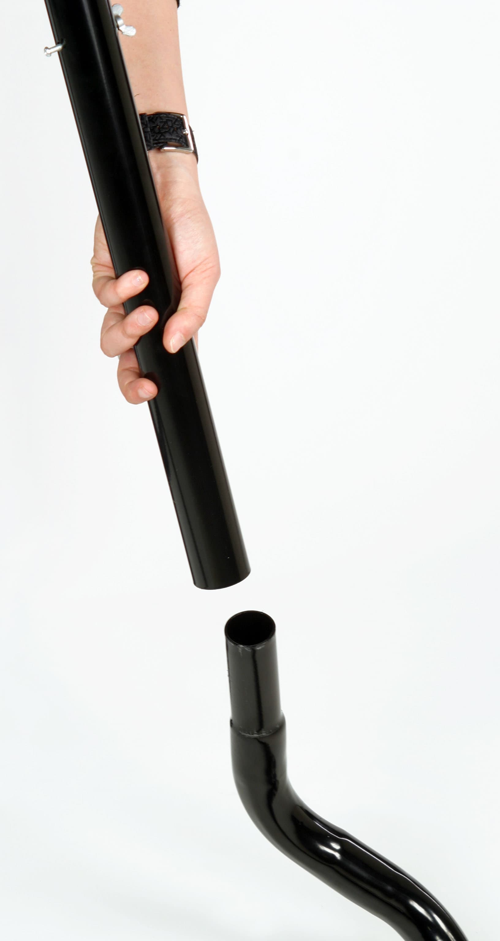 4-Tiered literature display stand with easy to assemble poles 
