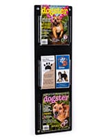 11.1 inch x 35.5 inch wall mounting magazine and brochure holder