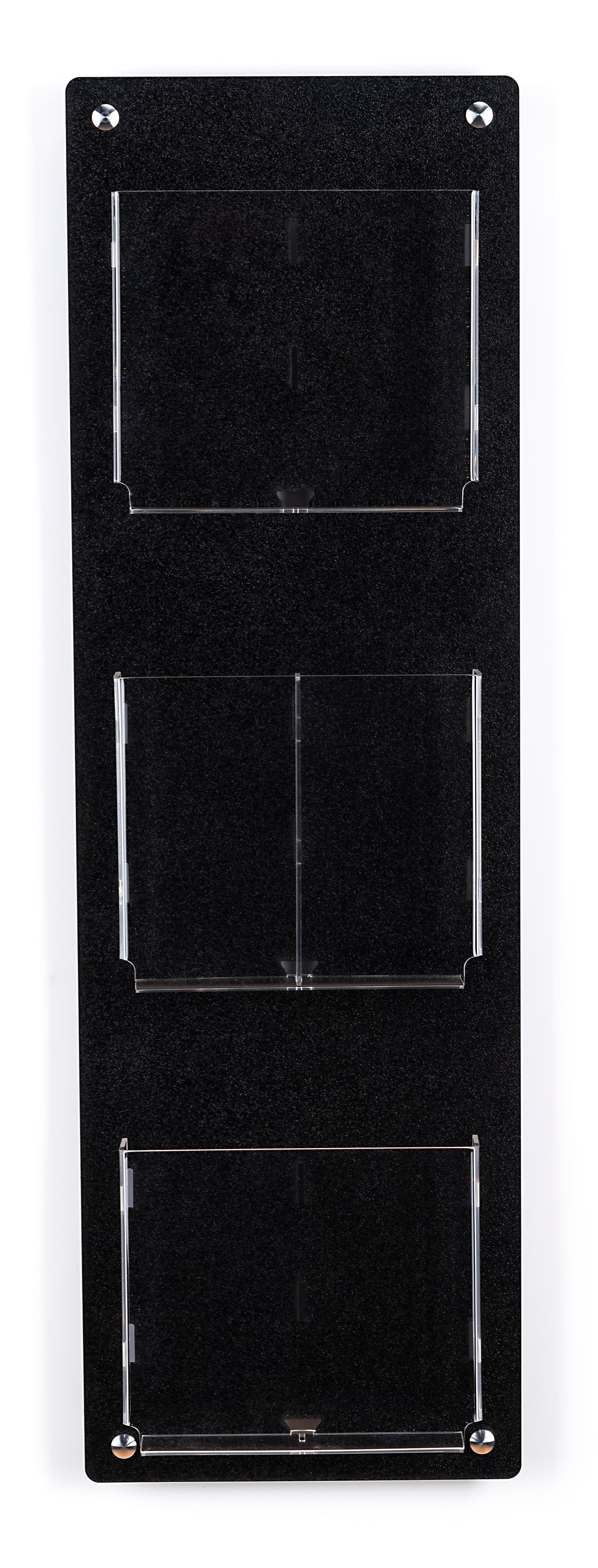Wall mounting magazine and brochure holder with mounting hardware included 