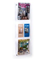 Clear 3-tier wall mounted literature rack 