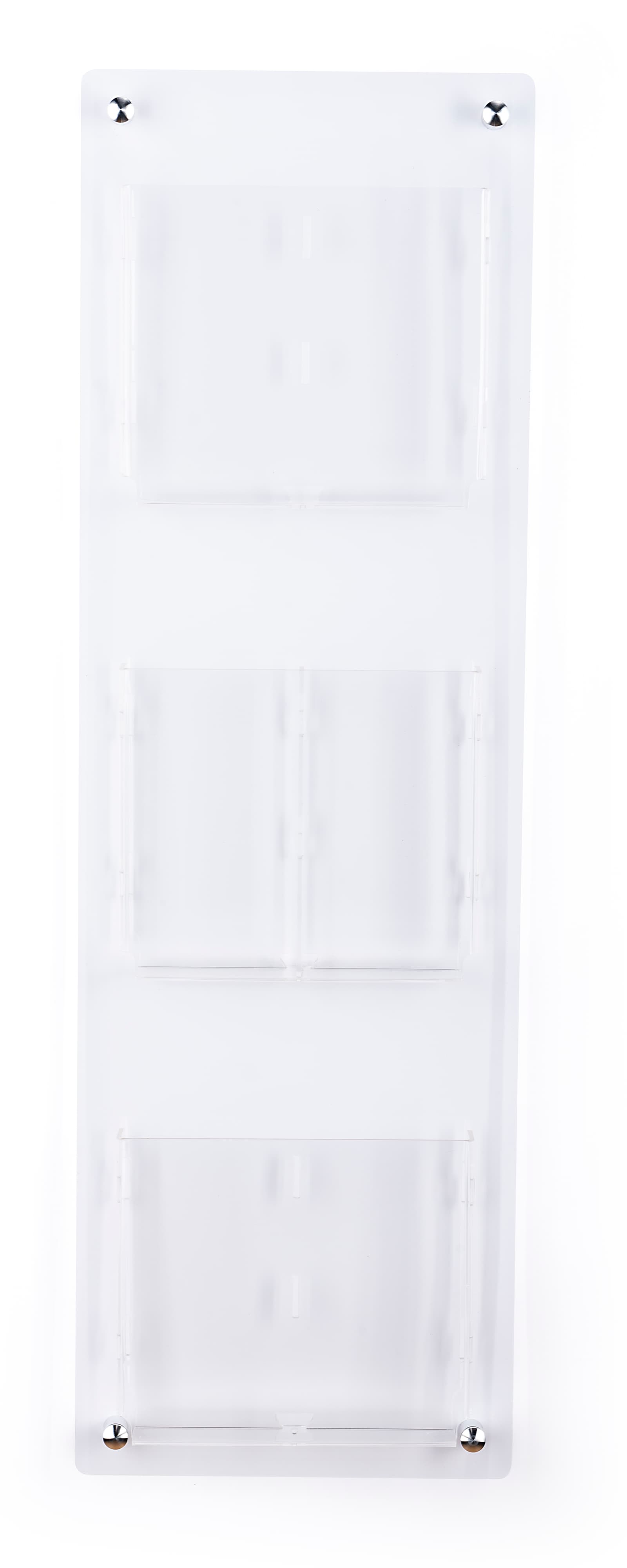 3-tier wall mounted literature rack with pre-drilled holes 