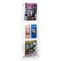 Wall Mounted Acrylic Literature Rack, w/ Adjustable Pockets - Multiple Sizes