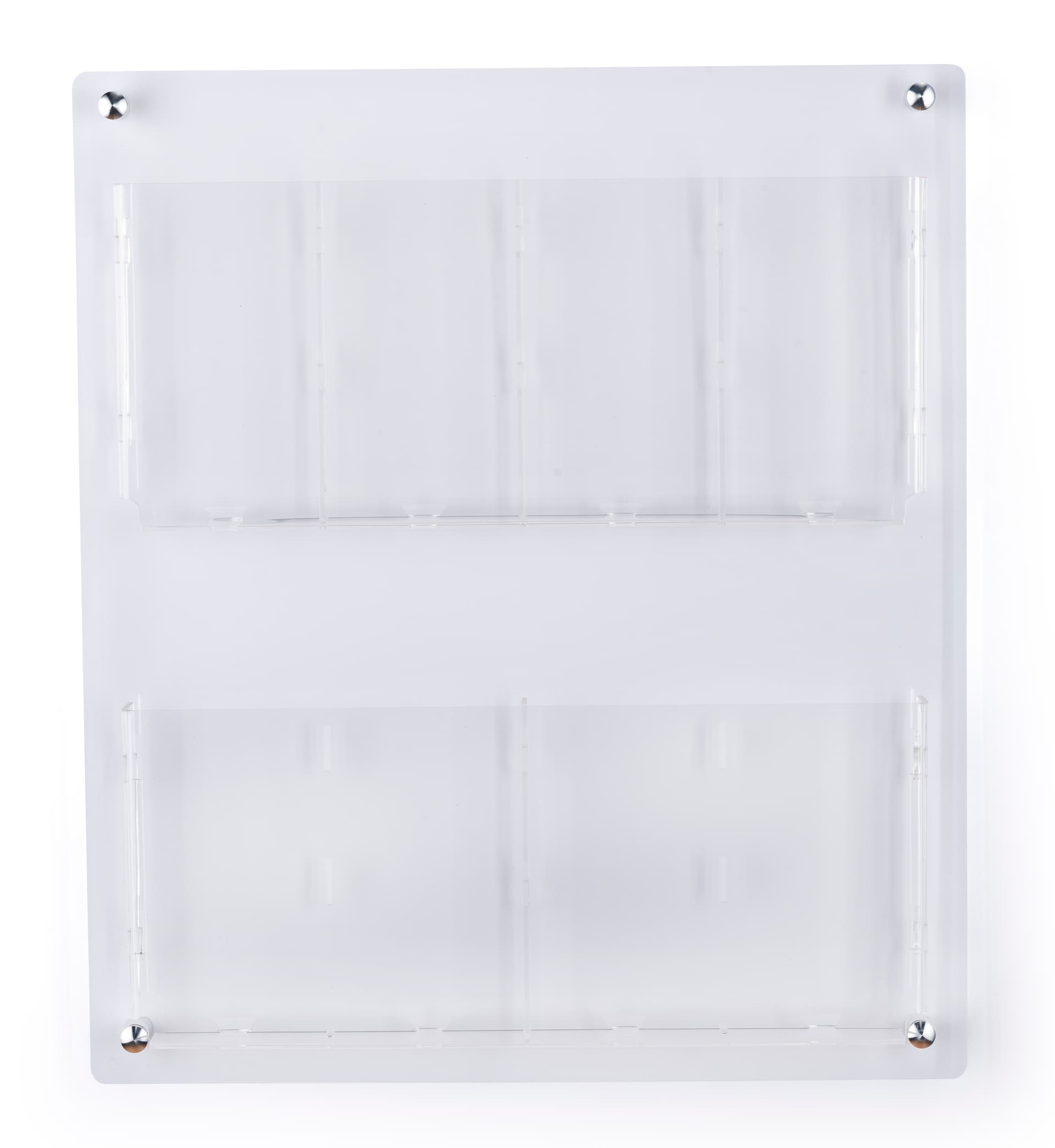 Wall mounted literature holder with mounting hardware included 