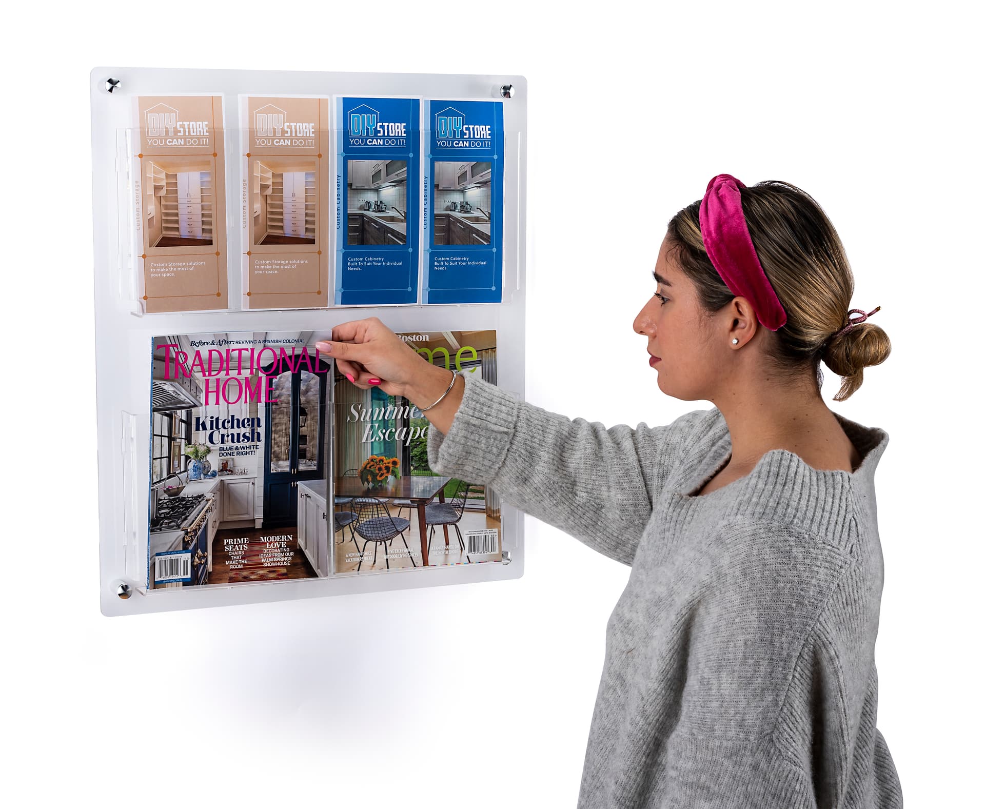 Wall mounted literature holder is made in the USA