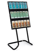 30.5 inch x 57.5 inch tiered acrylic literature floor stand is a portable display 