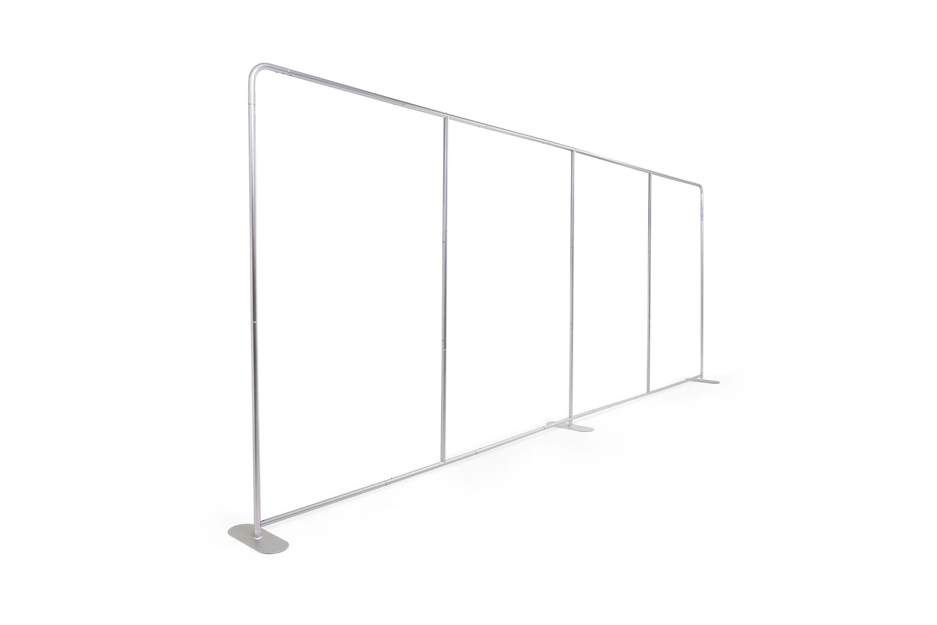 Stretch fabric tube display wall with aluminum frame