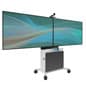 TV Cart with Storage Cabinet, 2 Mounts Fit Monitors up to 80" - Silver