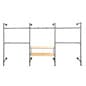 Wall Mounted Pipeline Display, 2 Shelves, 1 Dual Spoke Bar, 4 Hanger Racks – Natural